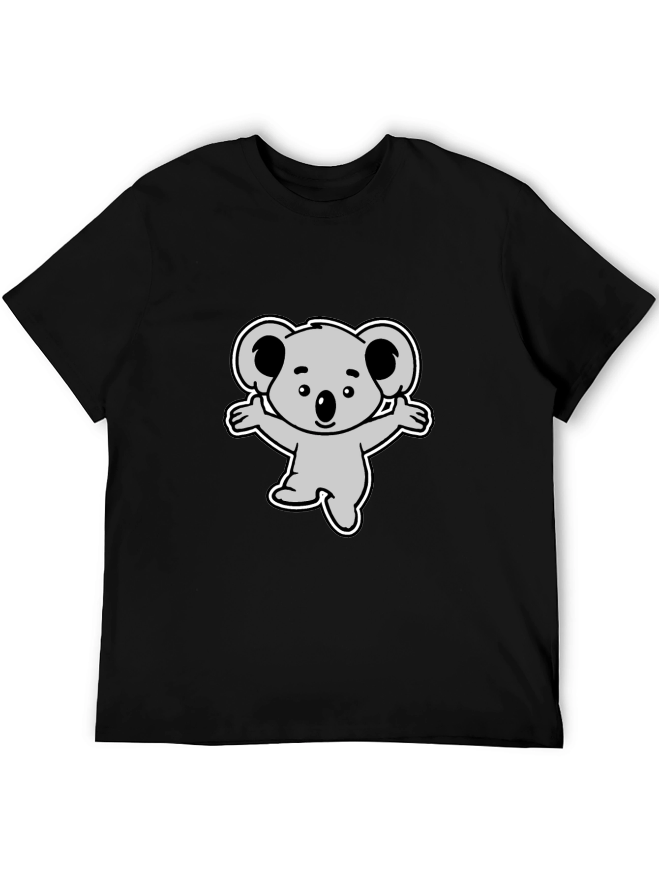 Cute Koala Graphic Black T-Shirt