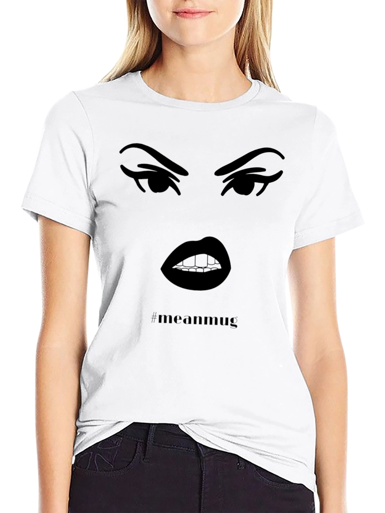 Mean Mug Graphic Tee - Edgy Black T-Shirt