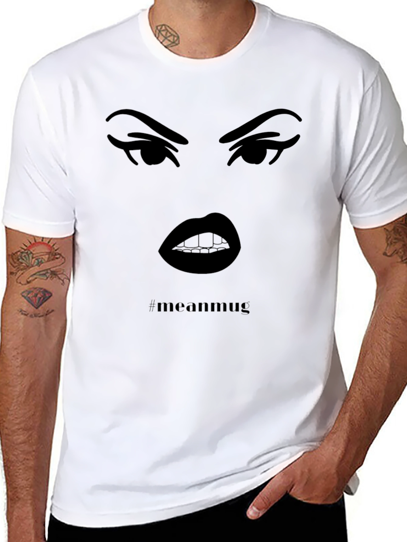 Mean Mug Graphic Tee - Edgy Black T-Shirt