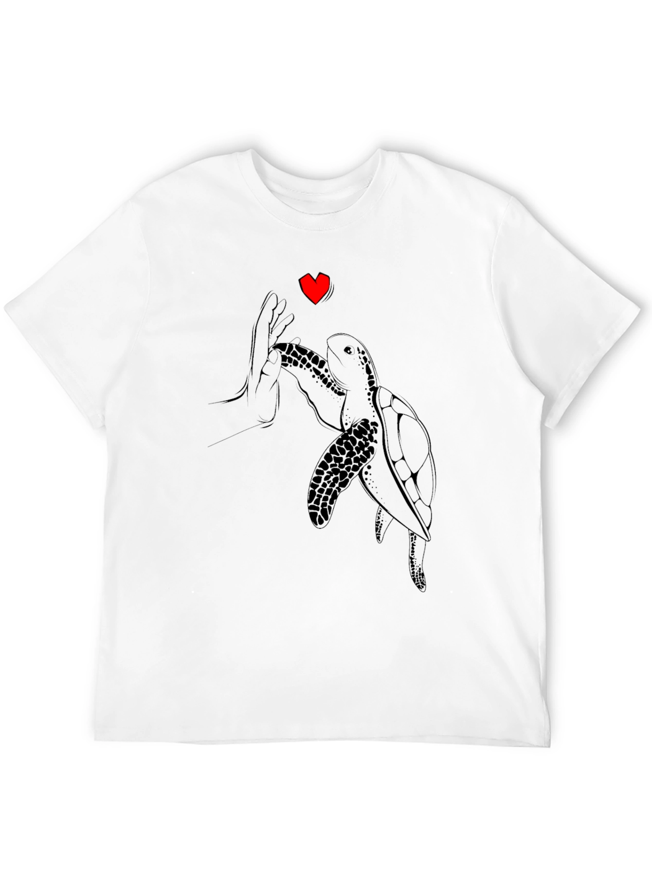Sea Turtle Love Graphic Tee - Black Cotton T-Shirt