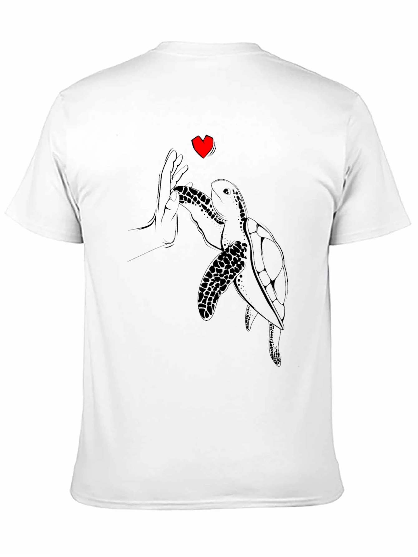 Sea Turtle Love Graphic Tee - Black Cotton T-Shirt