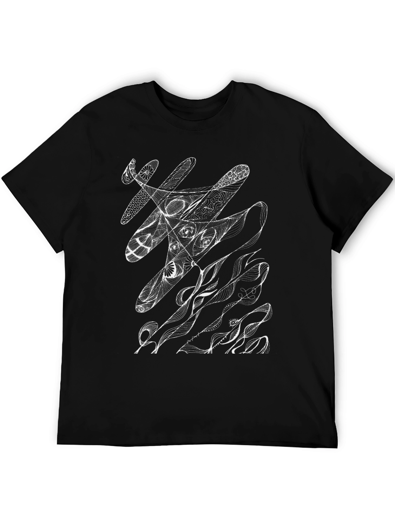 Abstract Art Graphic Tee - Modern Black T-Shirt