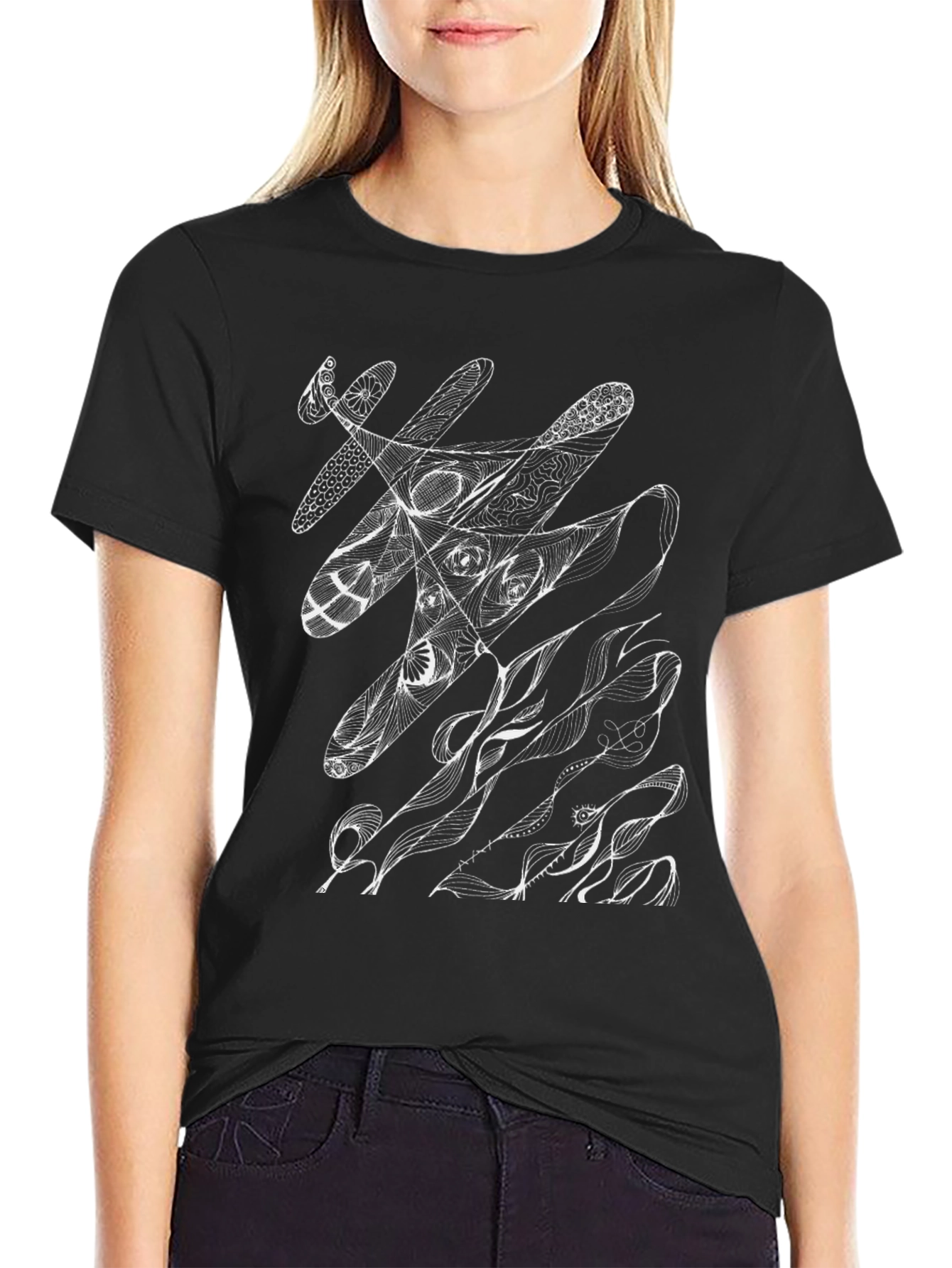 Abstract Art Graphic Tee - Modern Black T-Shirt