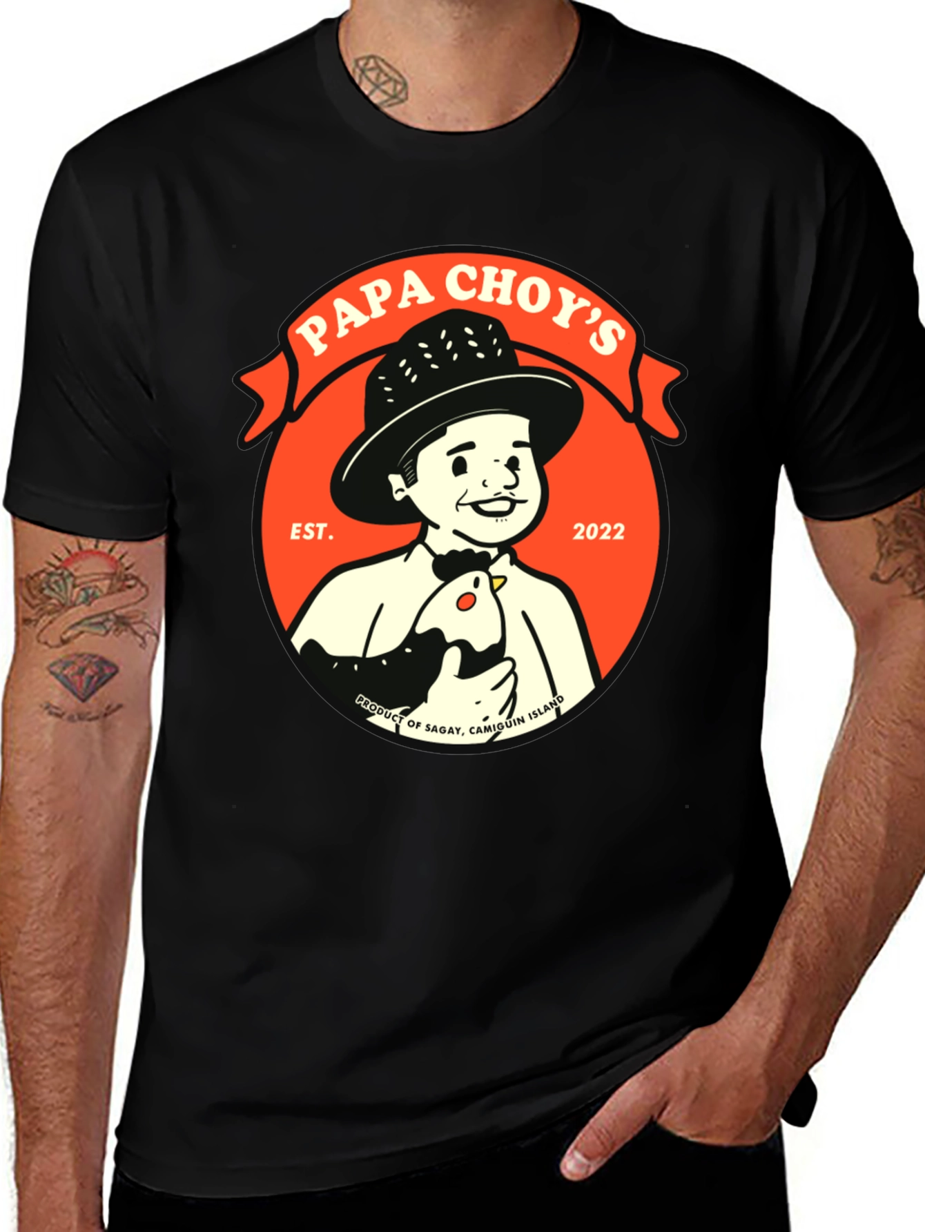 Papa Choys T-Shirt - Black Graphic Tee