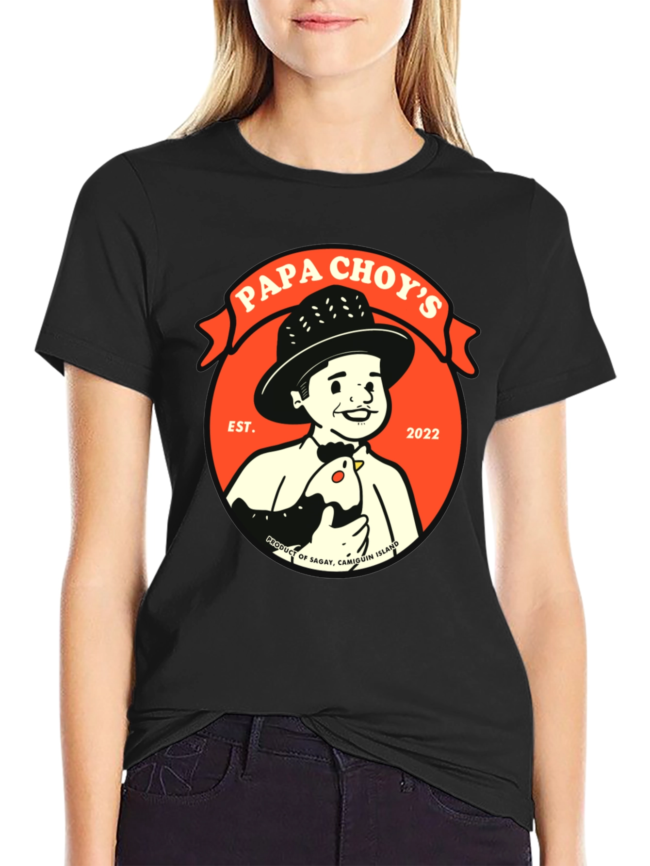Papa Choys T-Shirt - Black Graphic Tee