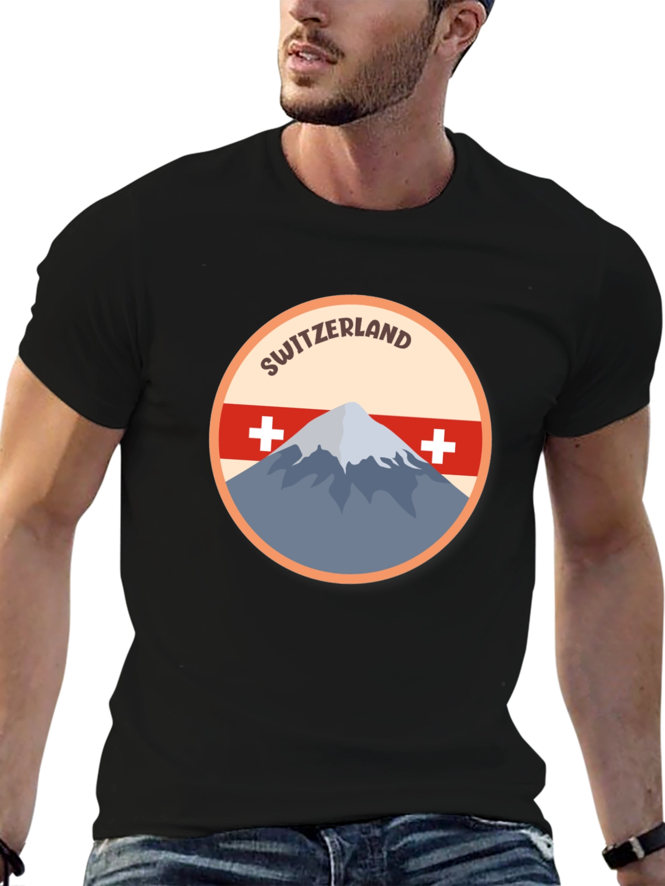 Switzerland Mountain Graphic T-Shirt