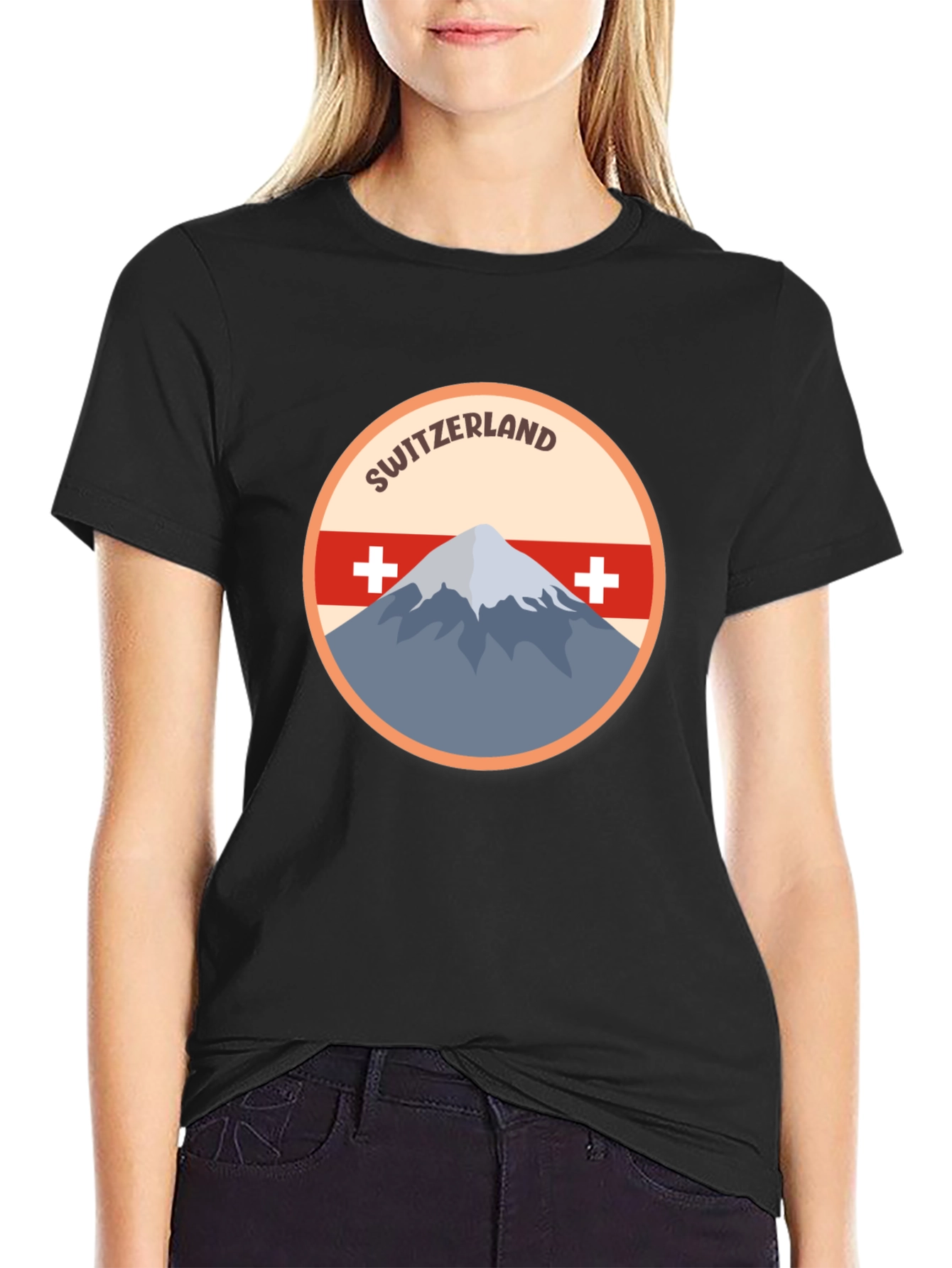Switzerland Mountain Graphic T-Shirt