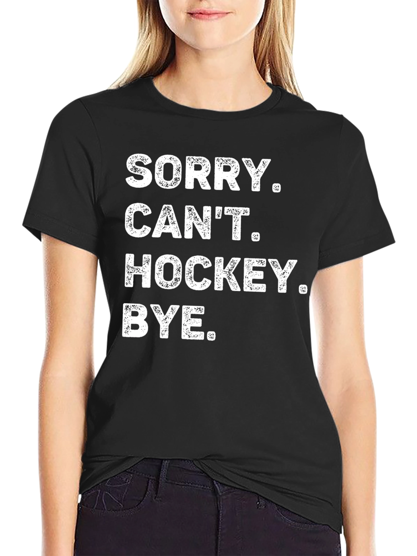 Funny Hockey T-Shirt: Sorry Cant Hockey Bye
