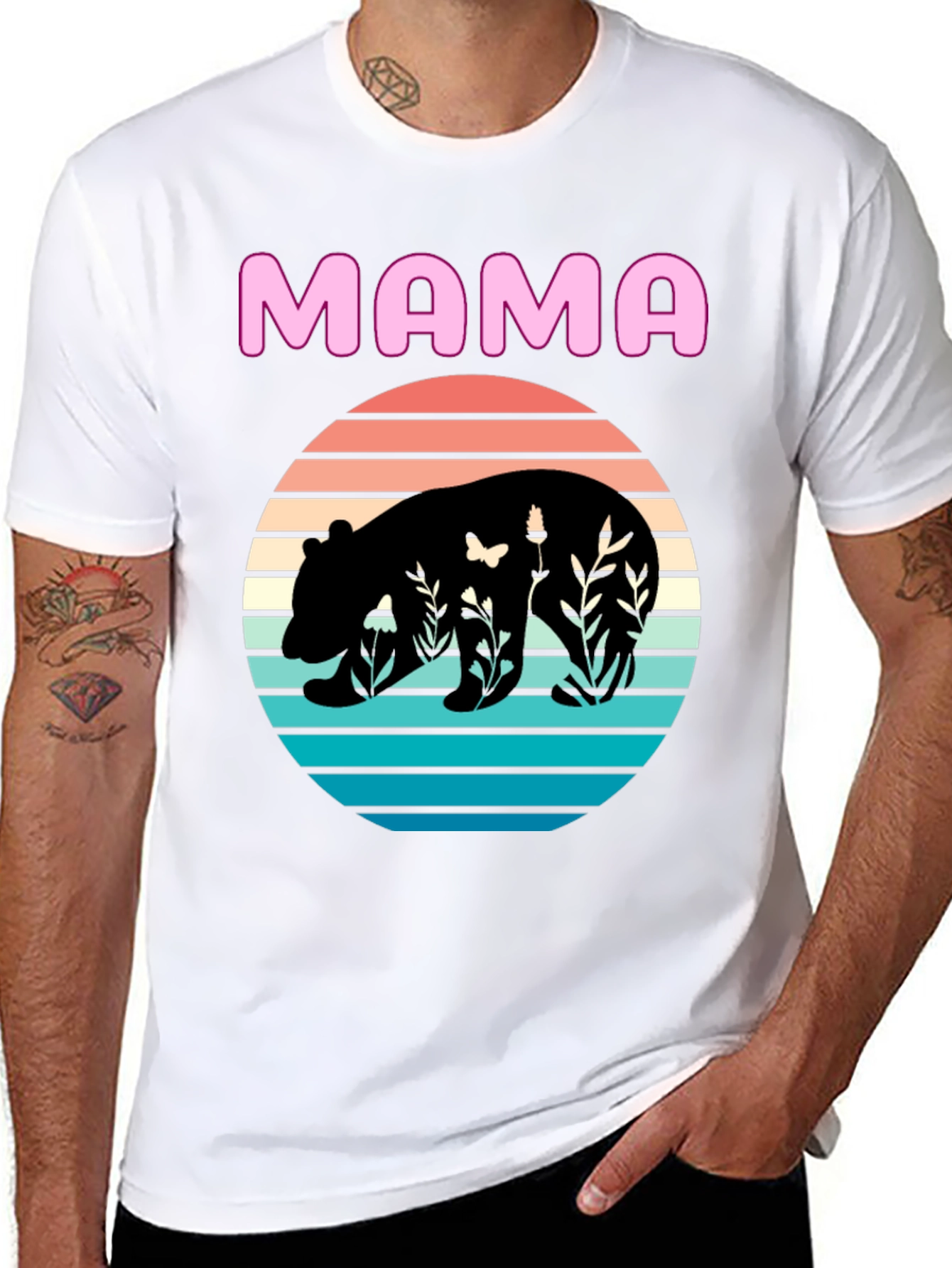 Mama Bear Graphic Tee - Nature Silhouette