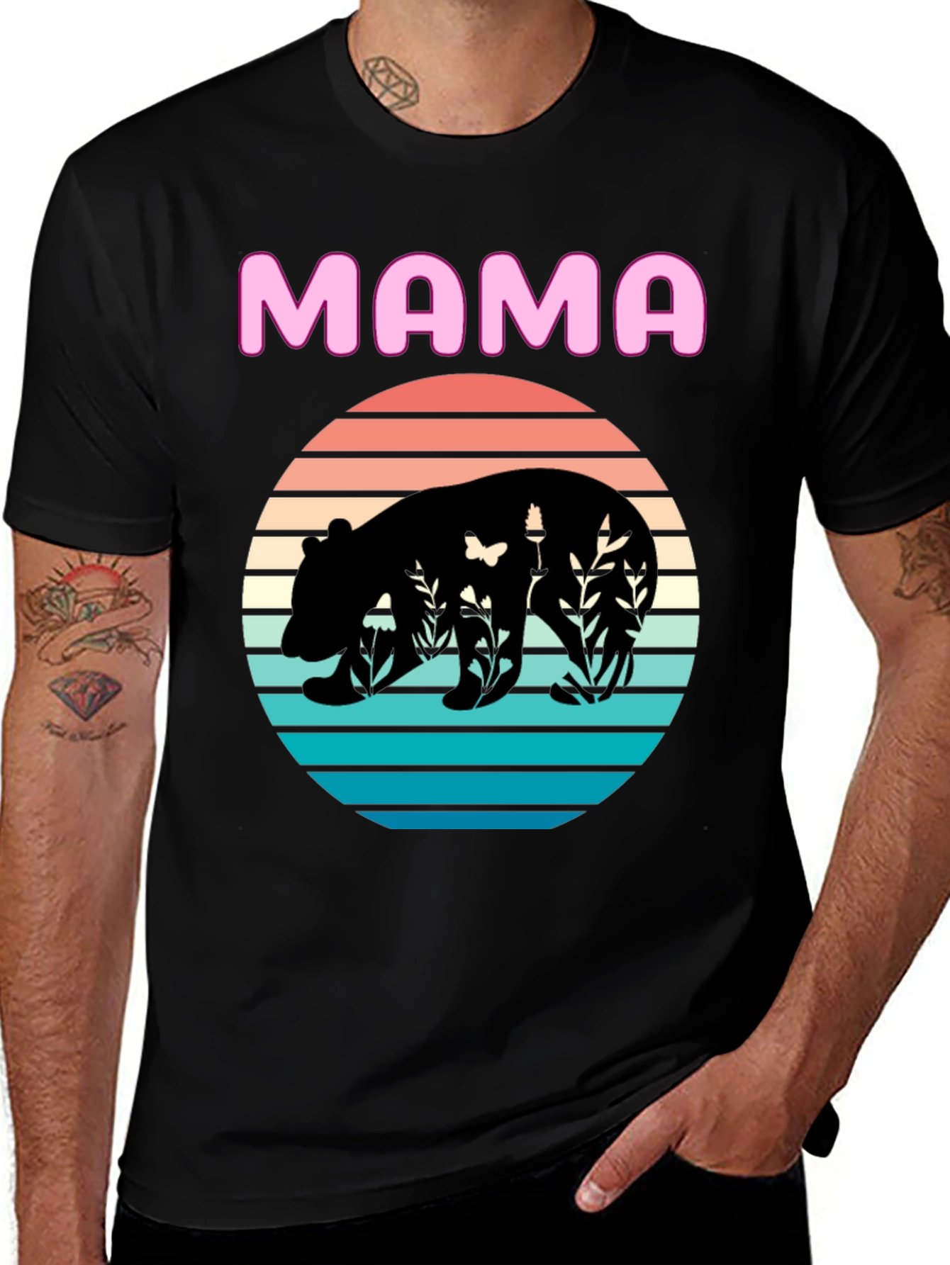 Mama Bear Graphic Tee - Nature Silhouette