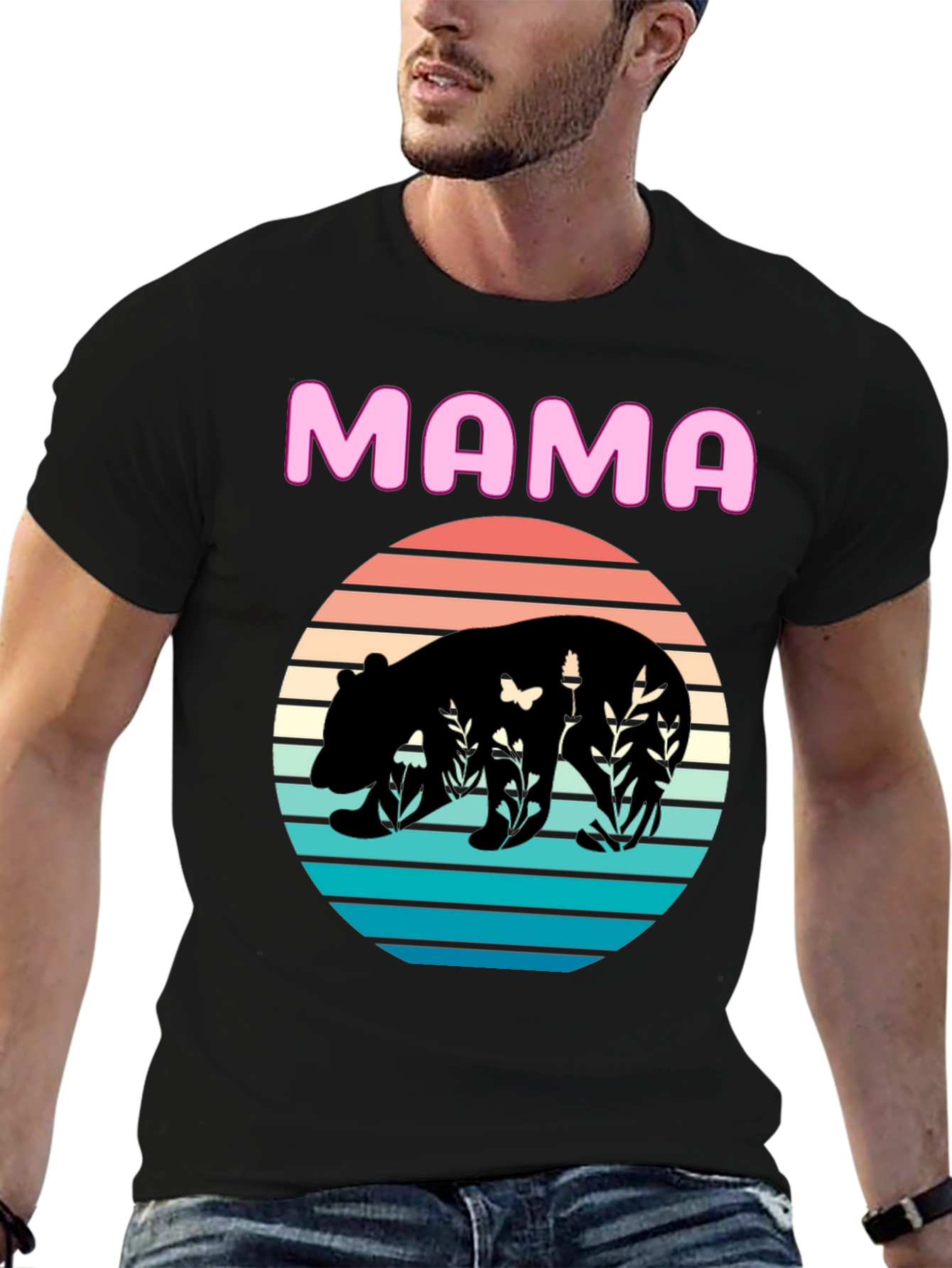 Mama Bear Graphic Tee - Nature Silhouette