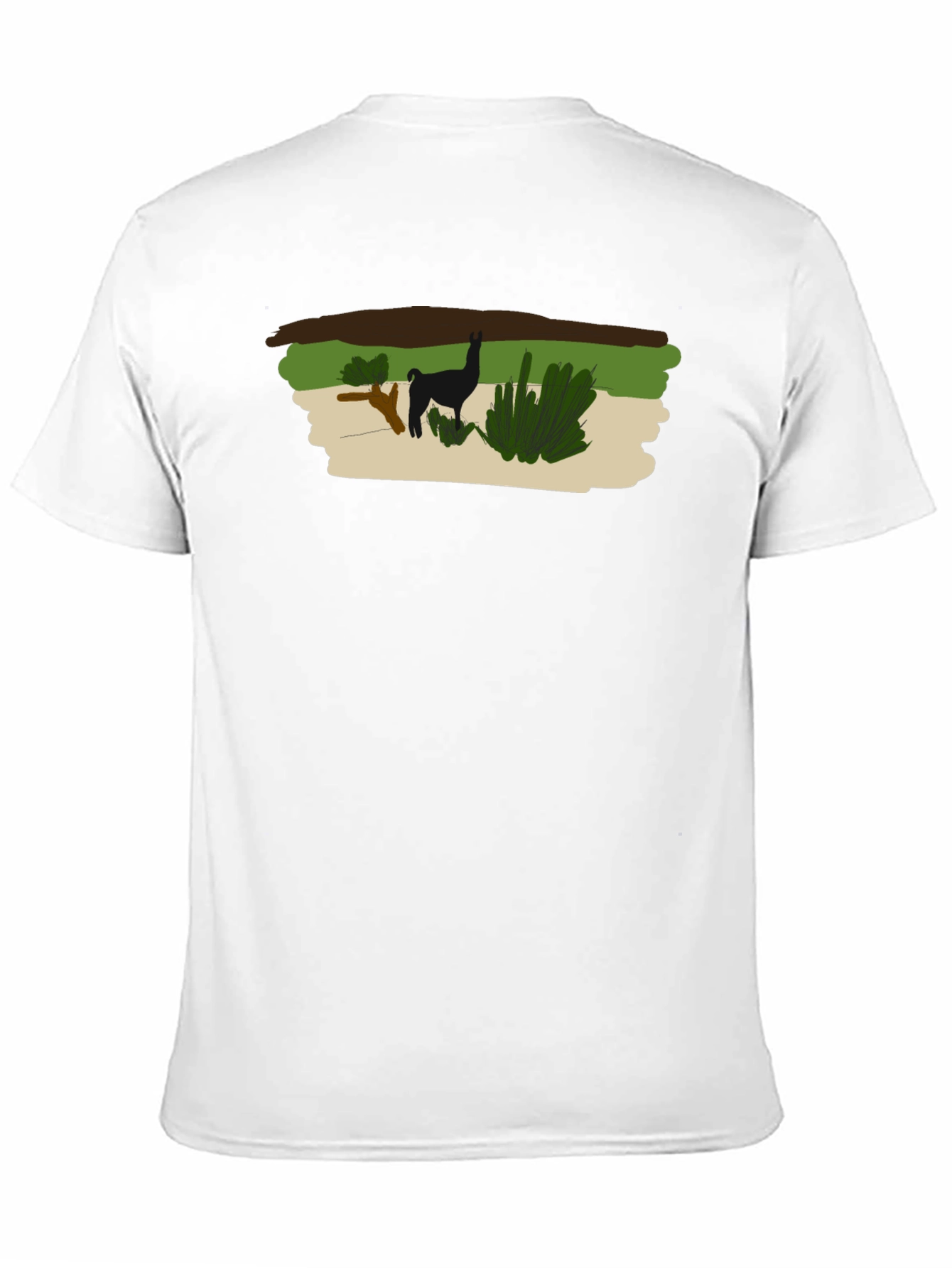 Llama Graphic Print Black T-Shirt