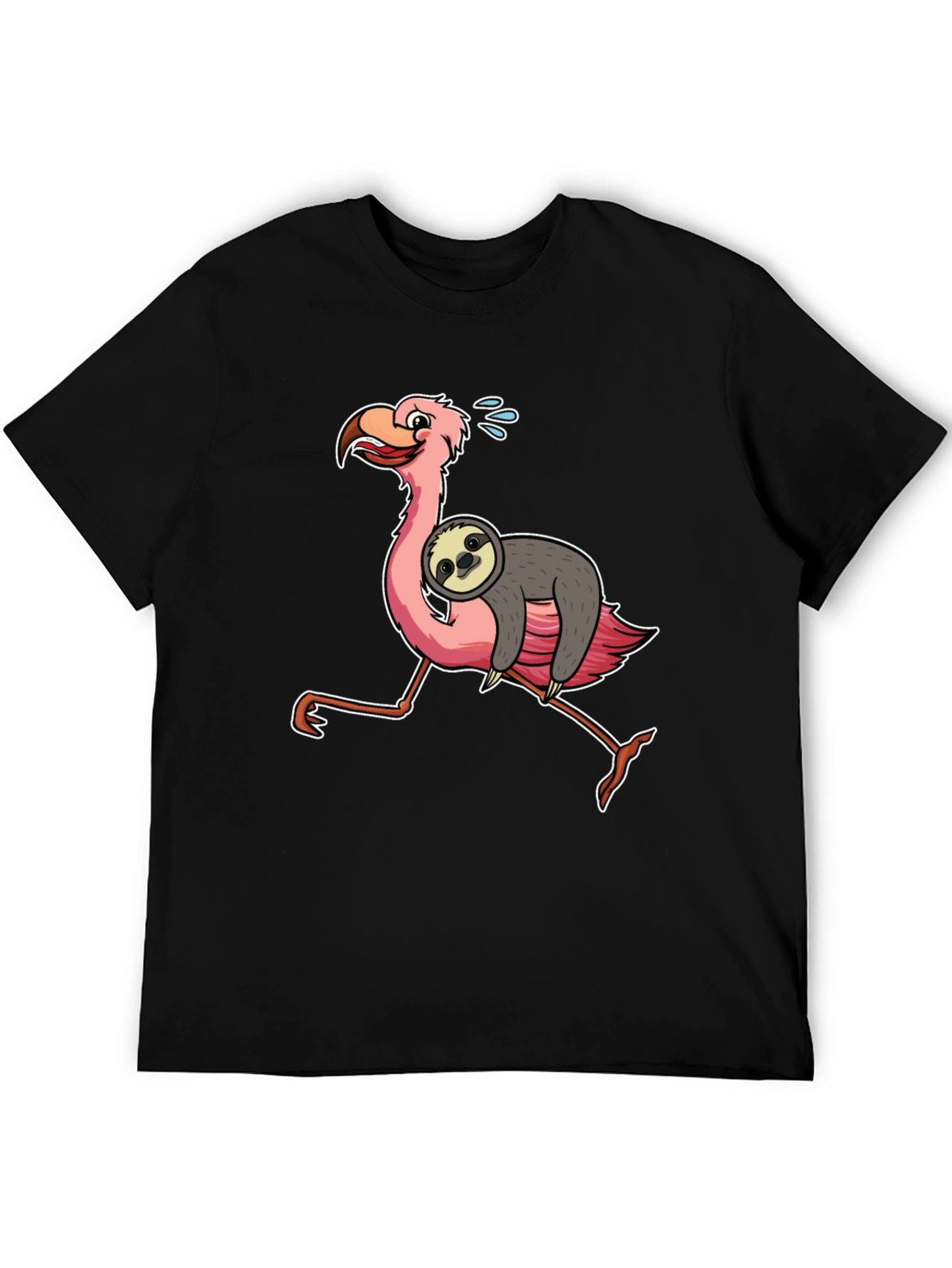 Sloth Riding Flamingo Graphic Tee
