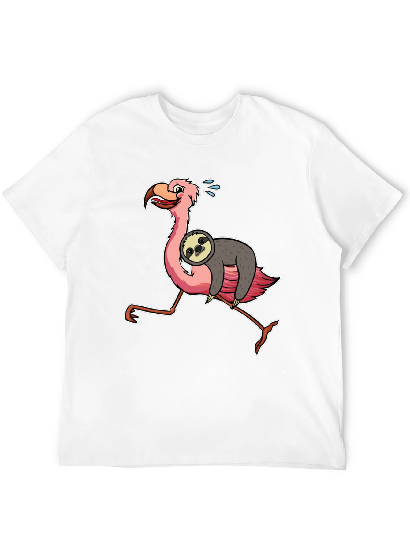 Sloth Riding Flamingo Graphic Tee