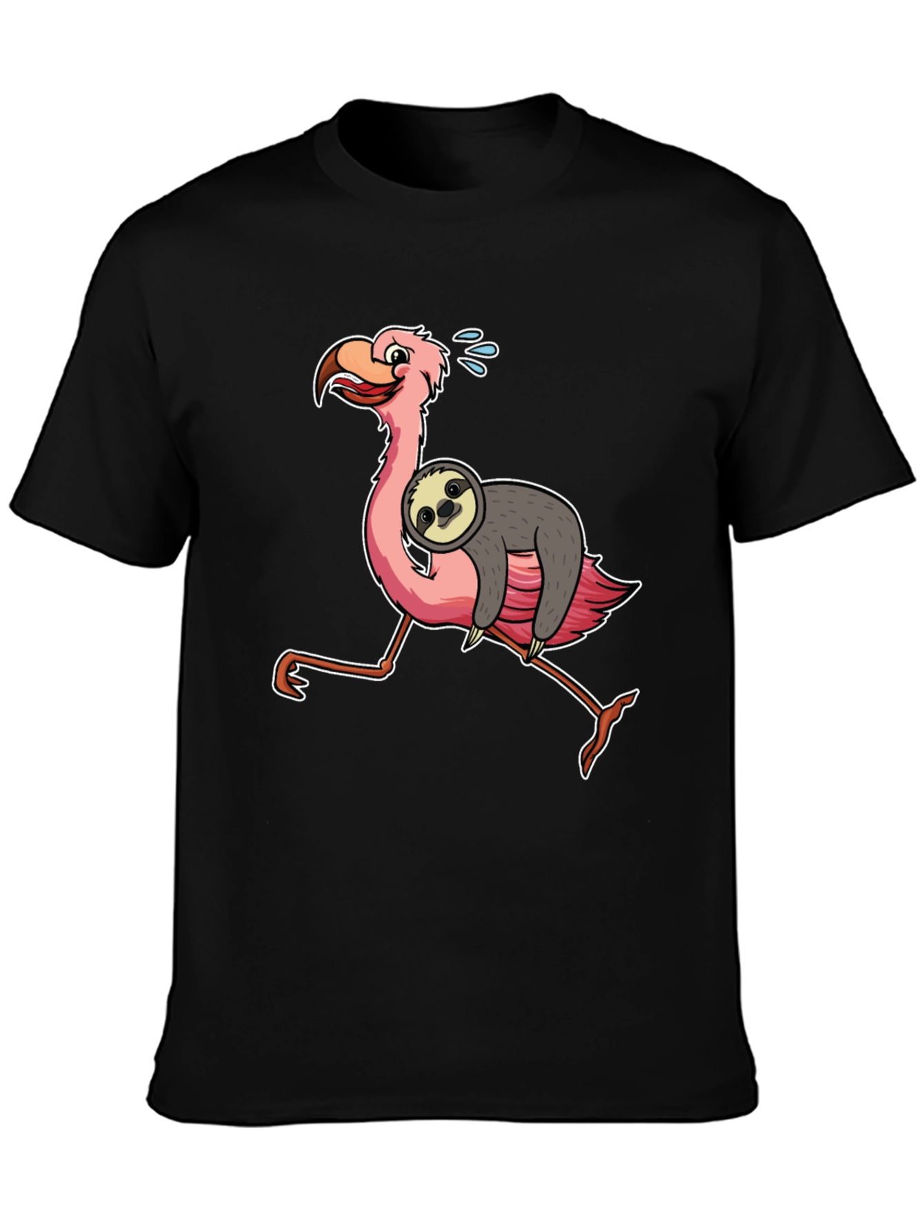 Sloth Riding Flamingo Graphic Tee