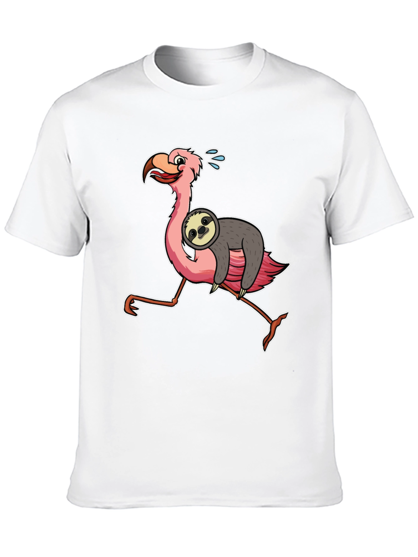 Sloth Riding Flamingo Graphic Tee