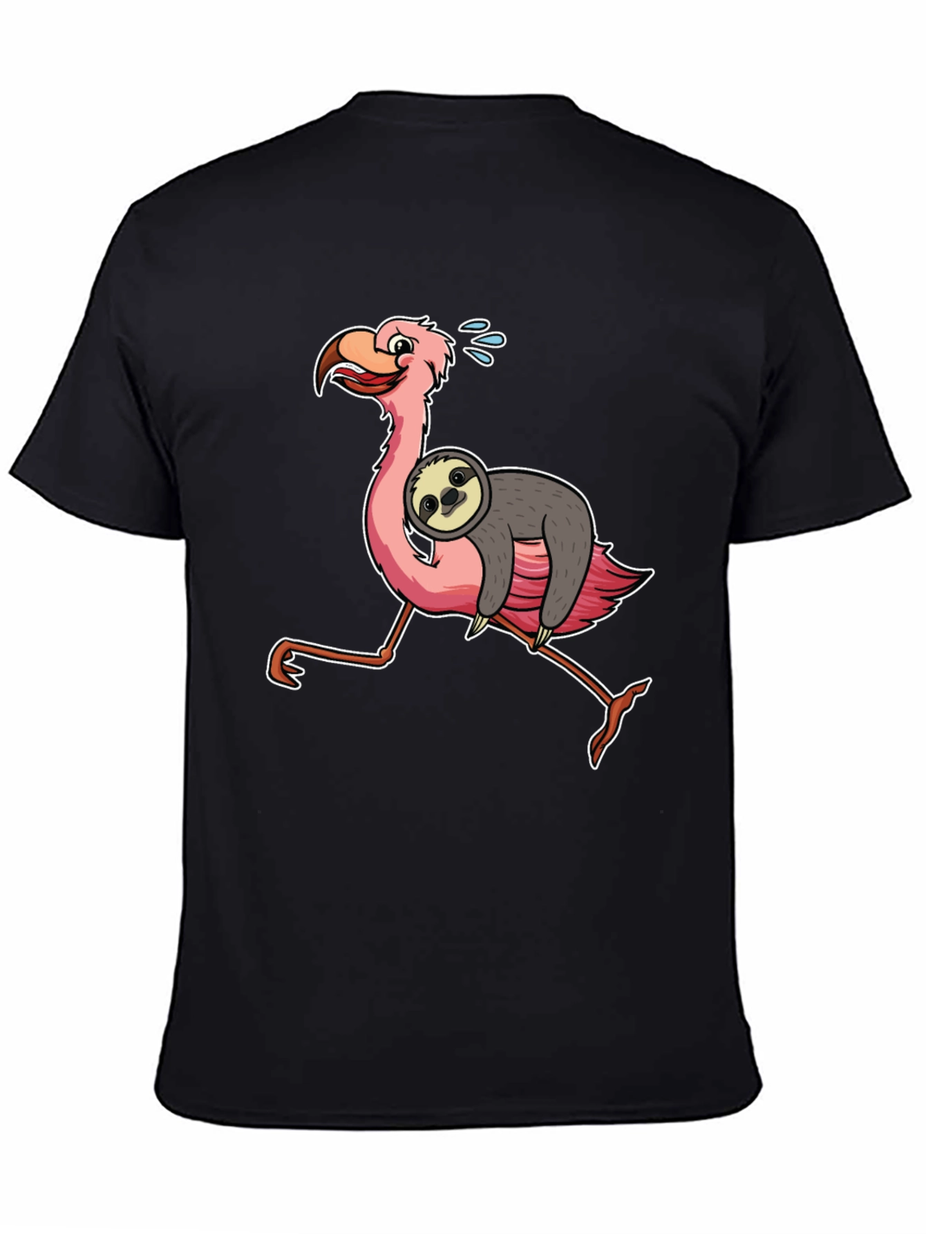 Sloth Riding Flamingo Graphic Tee