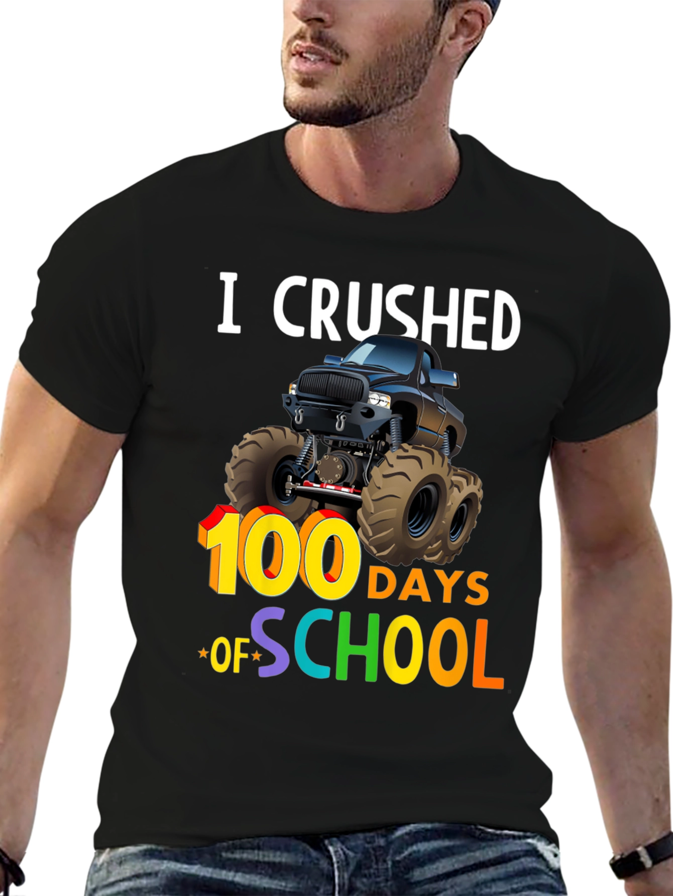 I Crushed 100 Days of School Monster Truck T-Shirt