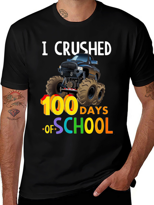 I Crushed 100 Days of School Monster Truck T-Shirt