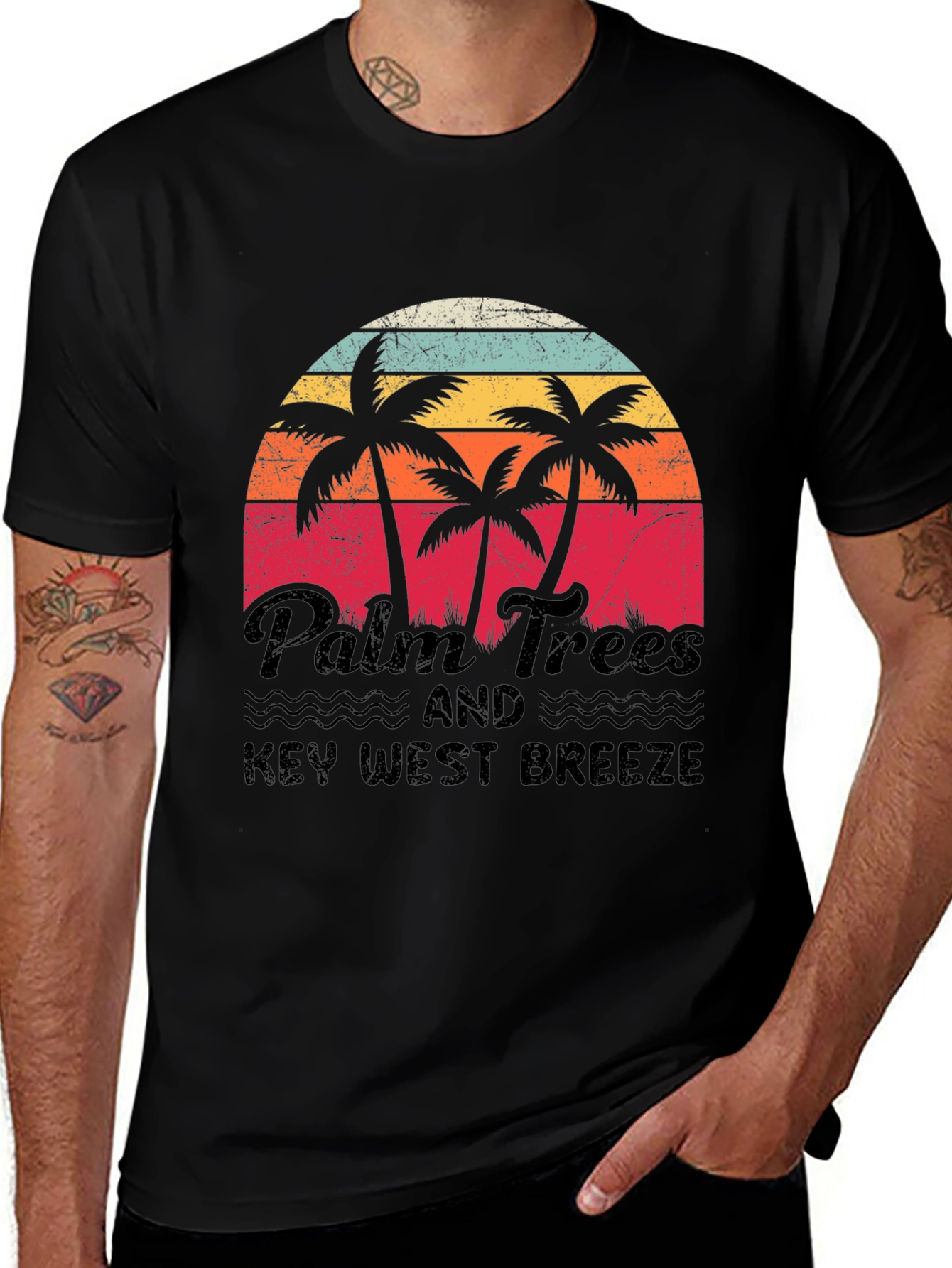 Palm Trees & Key West Breeze Retro T-Shirt