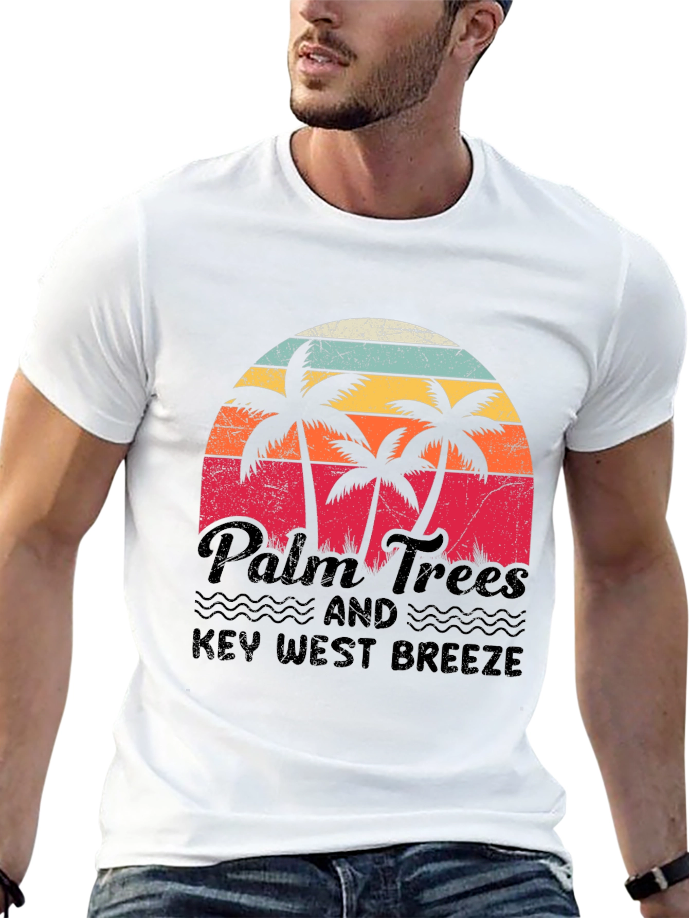Palm Trees & Key West Breeze Retro T-Shirt