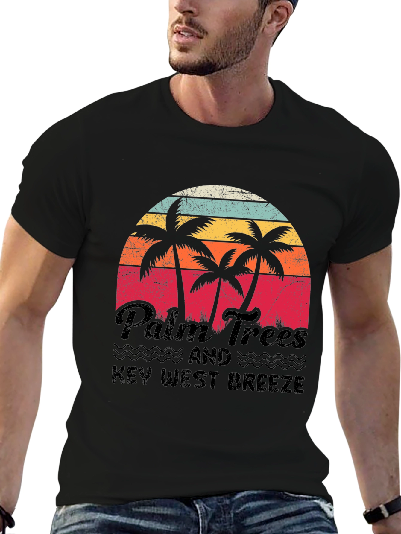 Palm Trees & Key West Breeze Retro T-Shirt