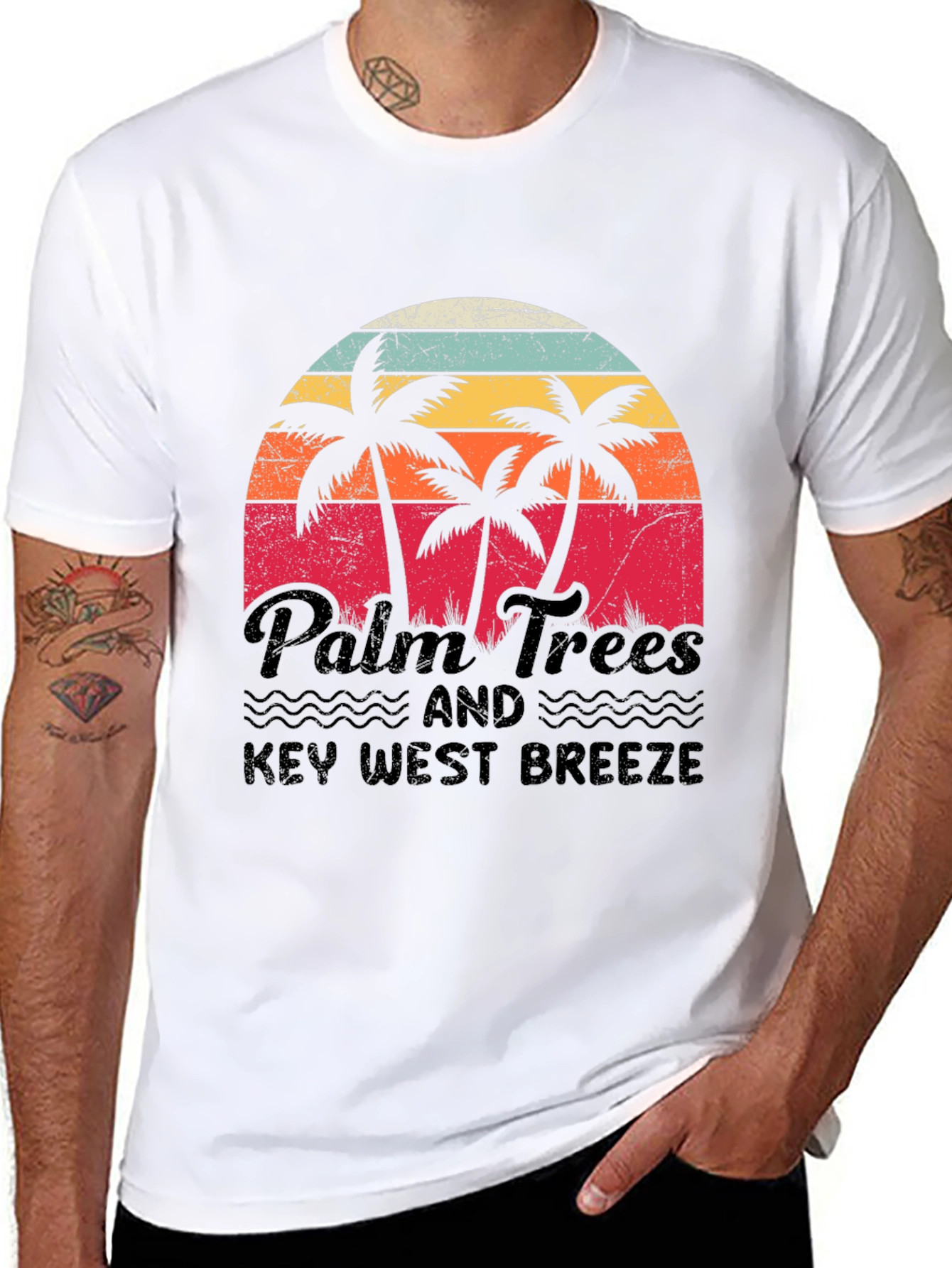 Palm Trees & Key West Breeze Retro T-Shirt
