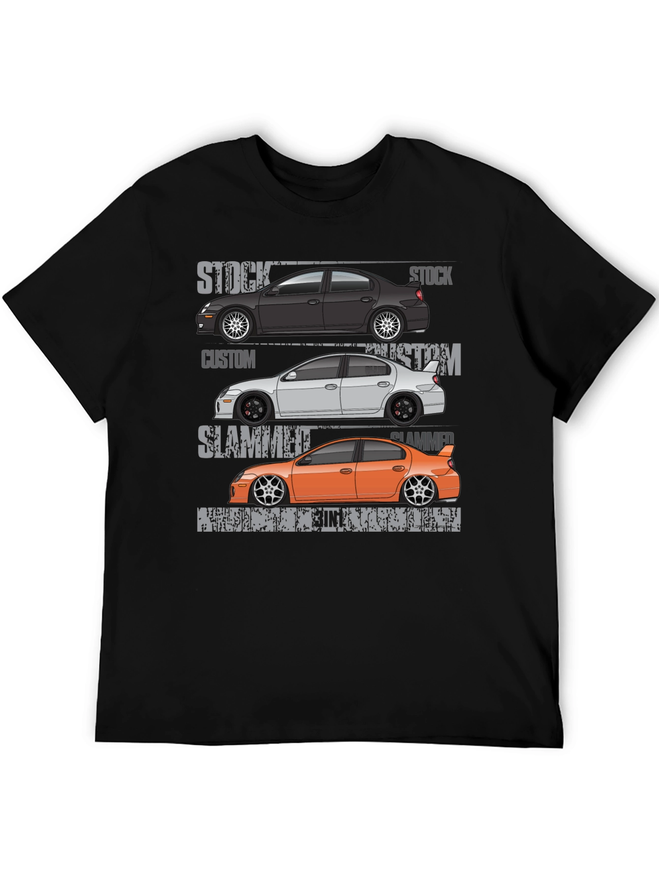 Car Enthusiast T-Shirt: Stock Custom Slammed