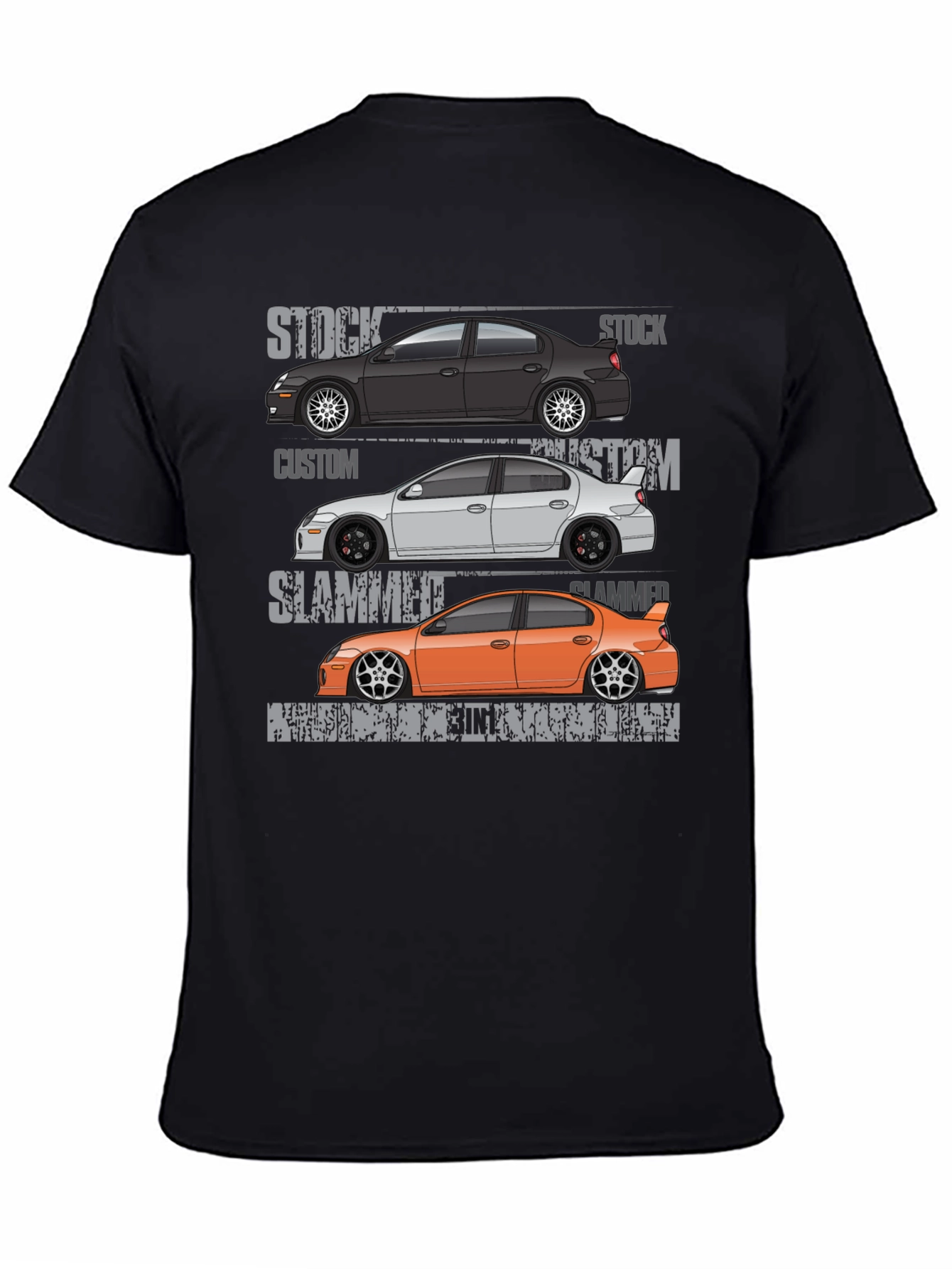 Car Enthusiast T-Shirt: Stock Custom Slammed