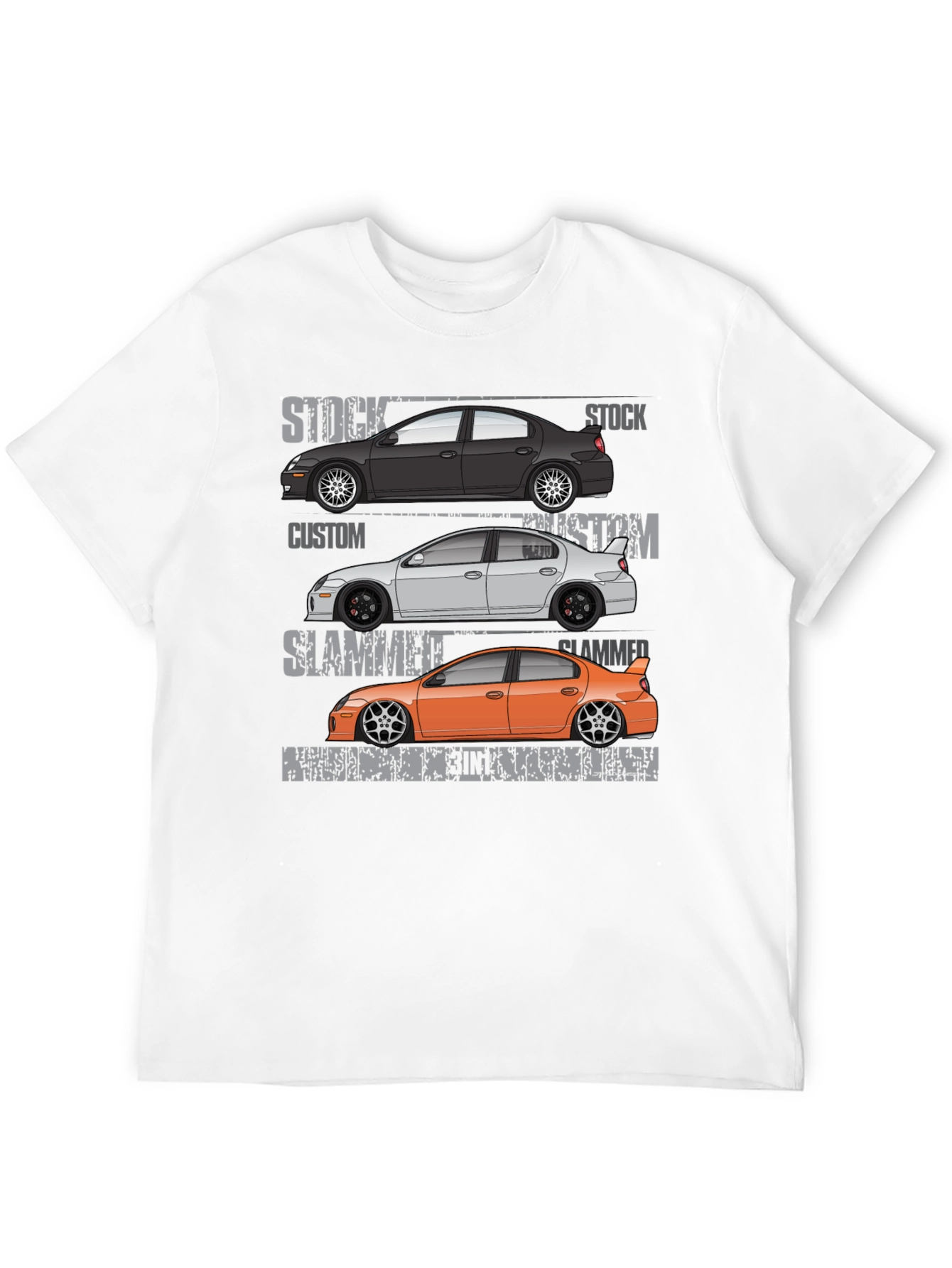 Car Enthusiast T-Shirt: Stock Custom Slammed