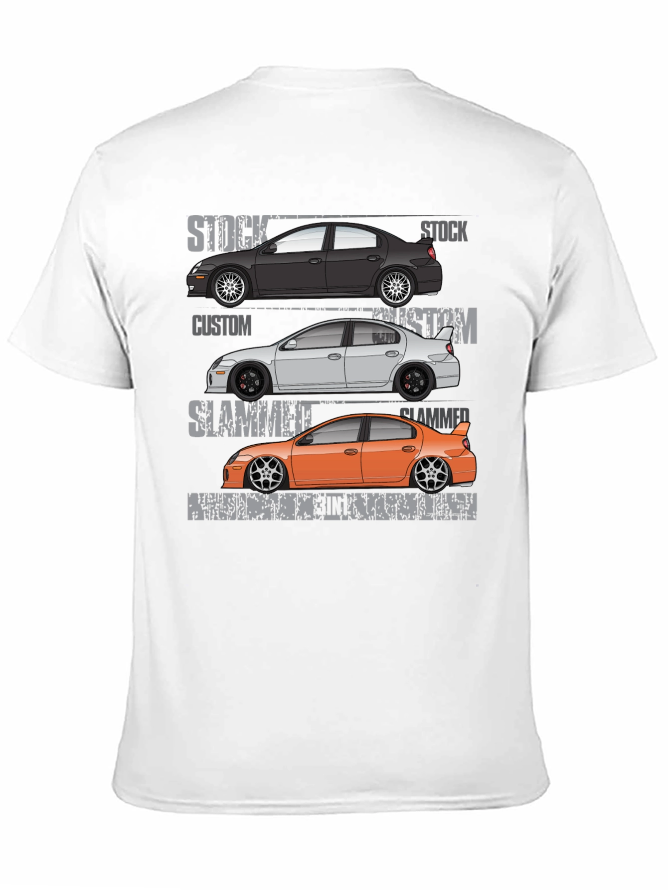 Car Enthusiast T-Shirt: Stock Custom Slammed