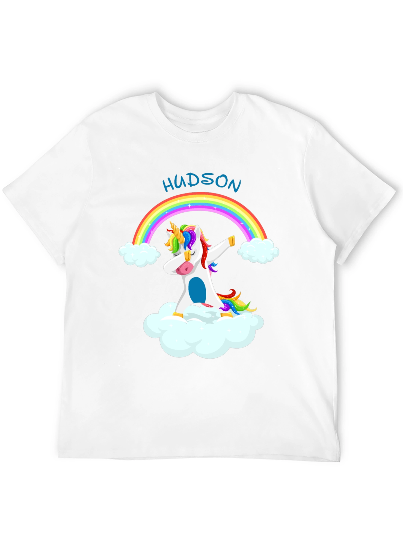 Custom Hudson Unicorn Rainbow T-Shirt