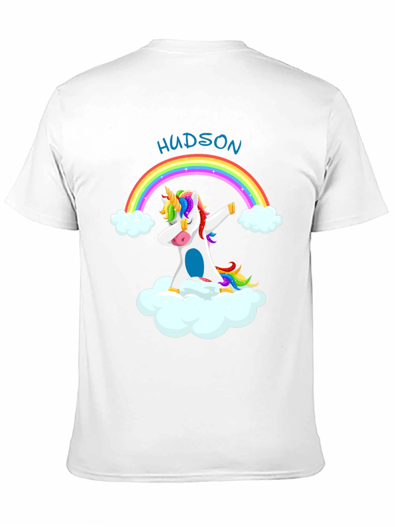 Custom Hudson Unicorn Rainbow T-Shirt