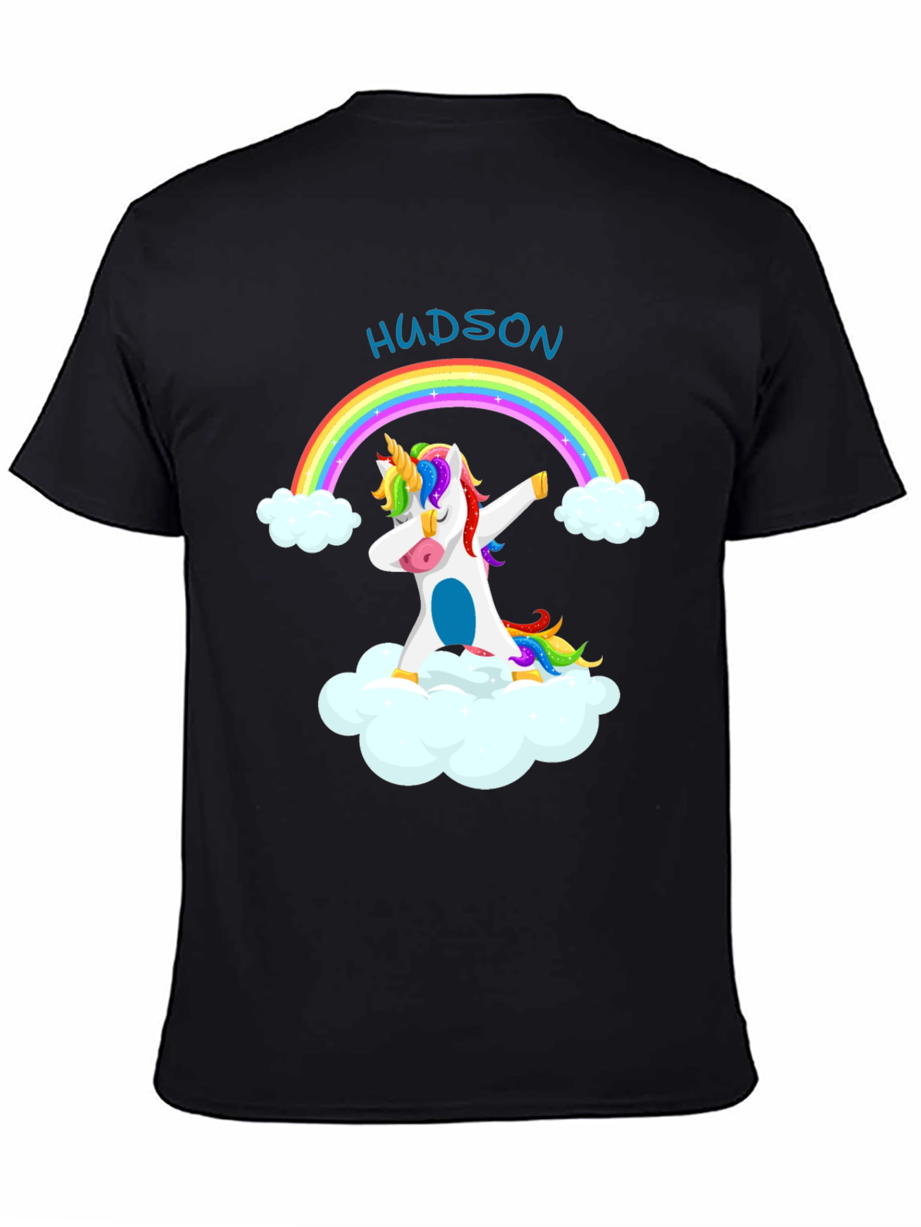 Custom Hudson Unicorn Rainbow T-Shirt