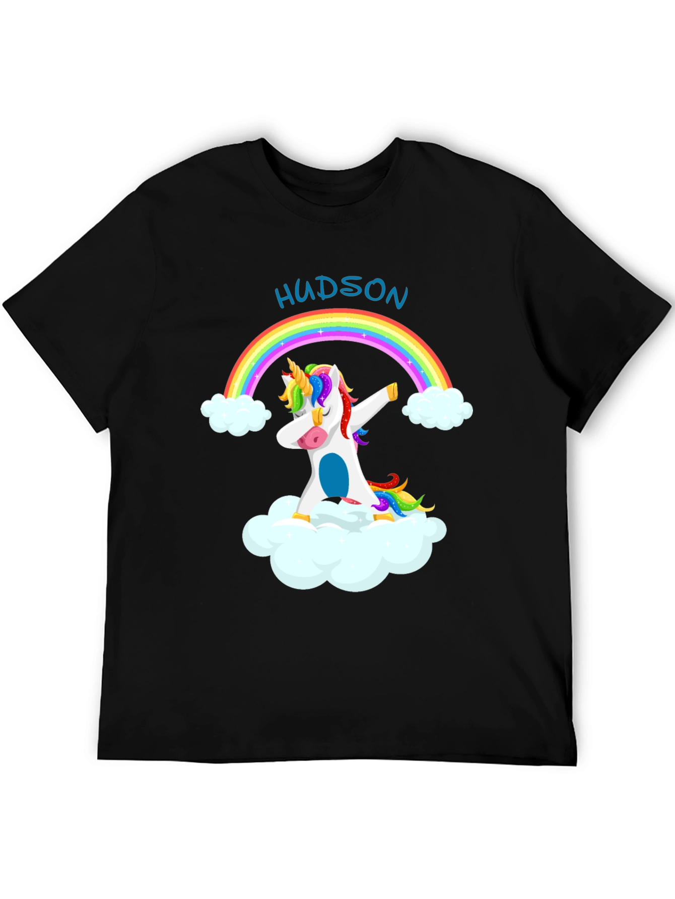 Custom Hudson Unicorn Rainbow T-Shirt
