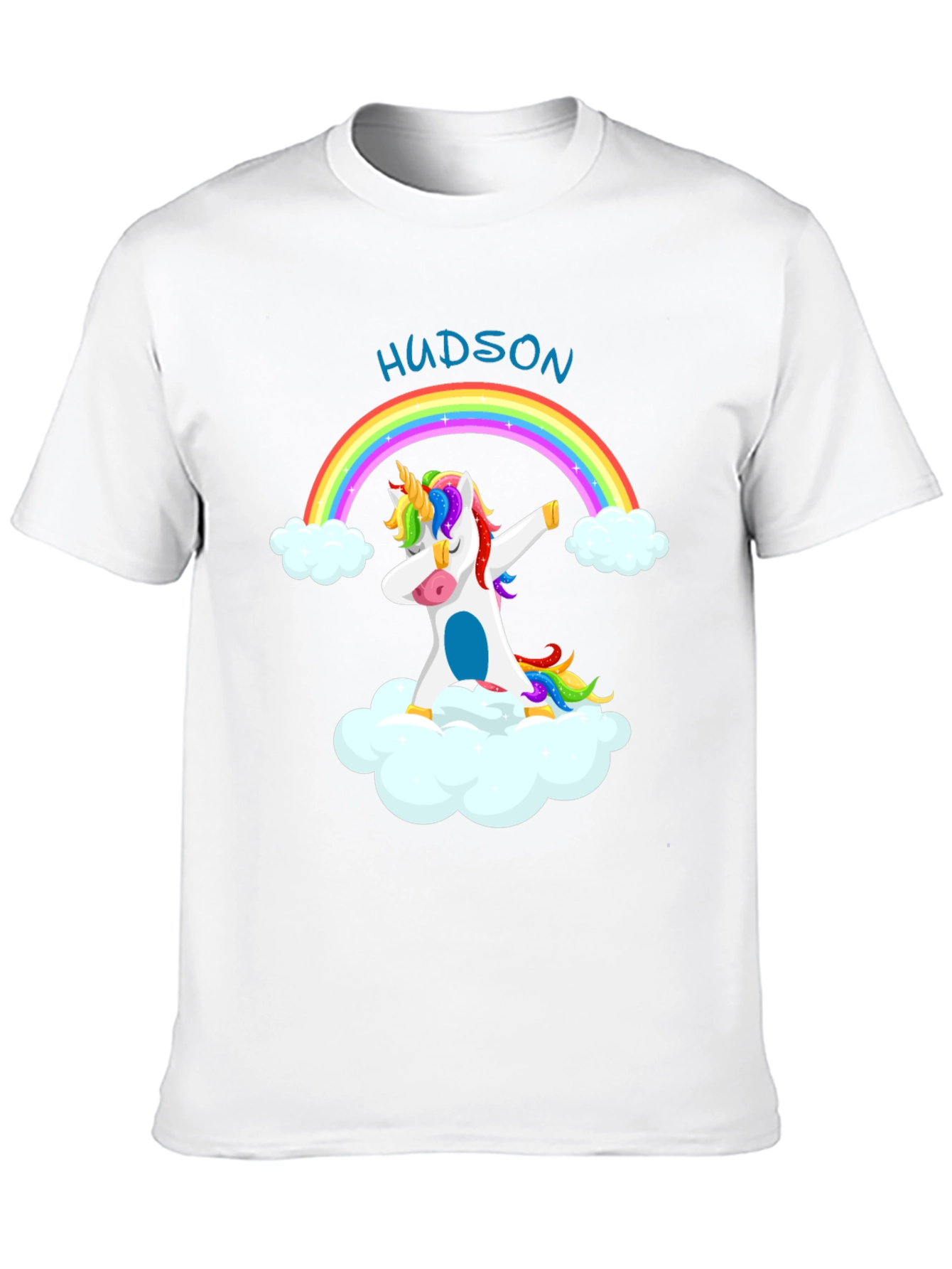 Custom Hudson Unicorn Rainbow T-Shirt