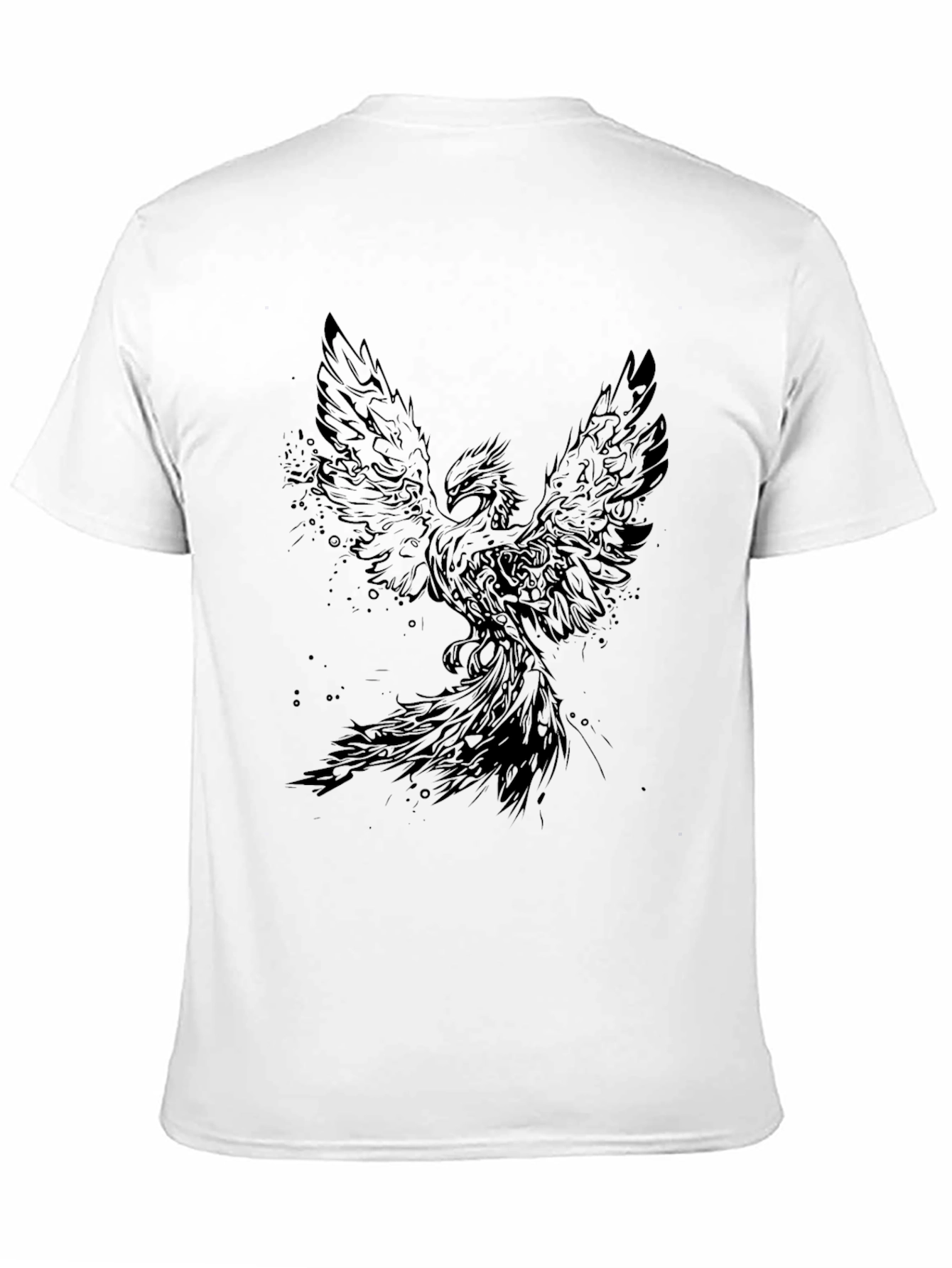 Phoenix Graphic Print T-Shirt - Black Cotton Tee