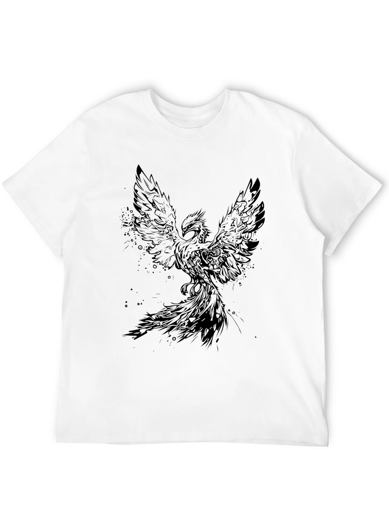 Phoenix Graphic Print T-Shirt - Black Cotton Tee