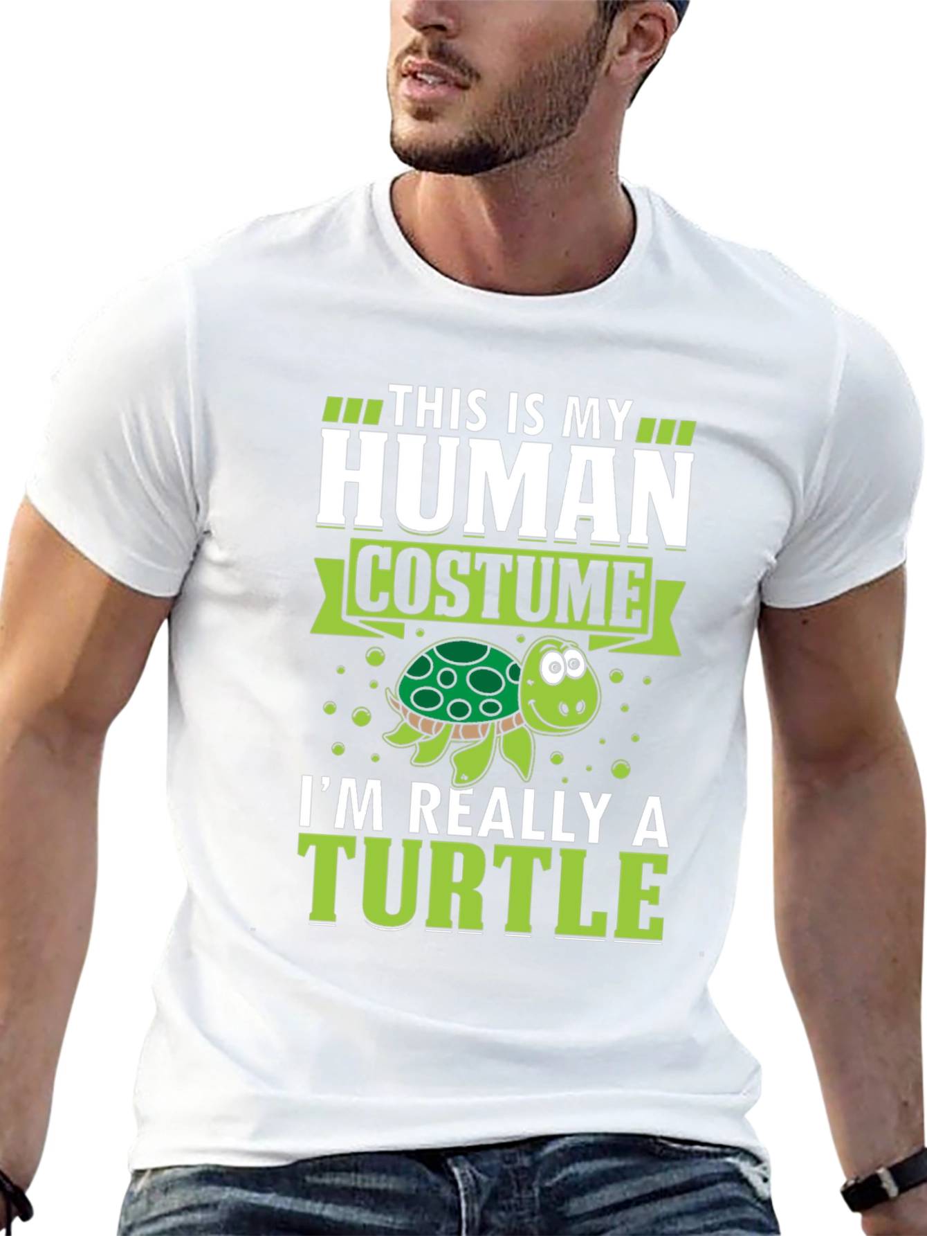 Human Costume Funny Turtle Graphic T-Shirt