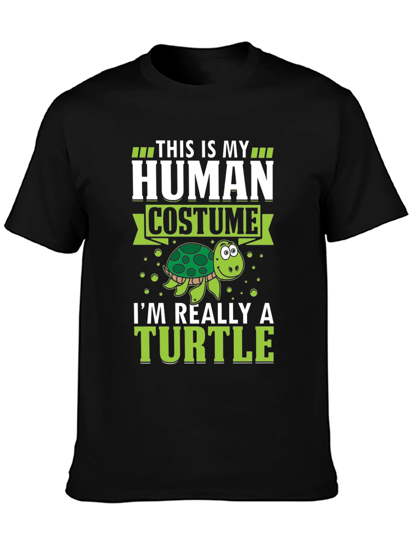 Human Costume Funny Turtle Graphic T-Shirt