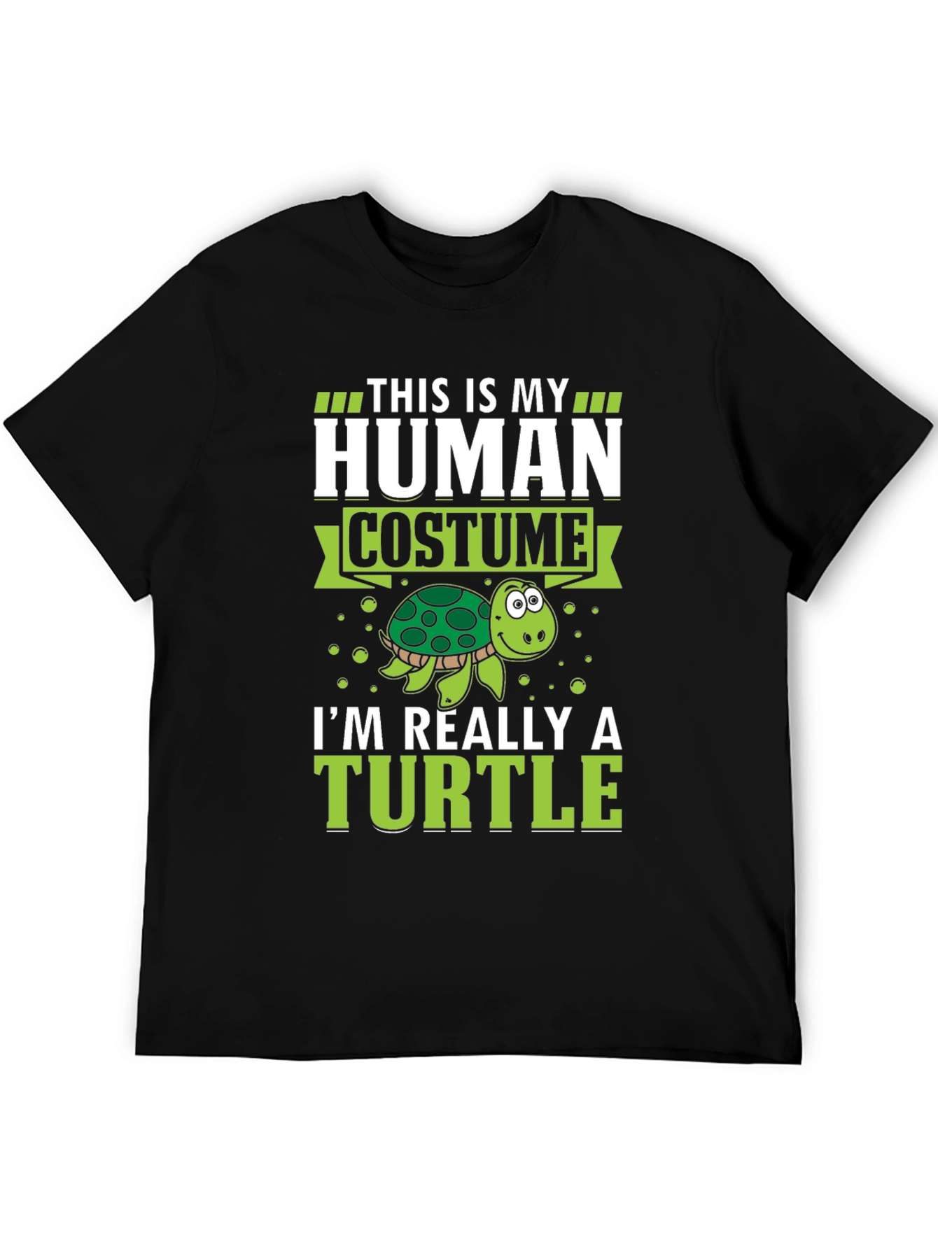 Human Costume Funny Turtle Graphic T-Shirt