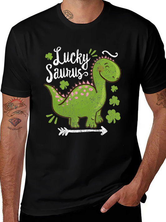 Lucky Saurus T-Shirt - St. Patricks Day Dinosaur Tee