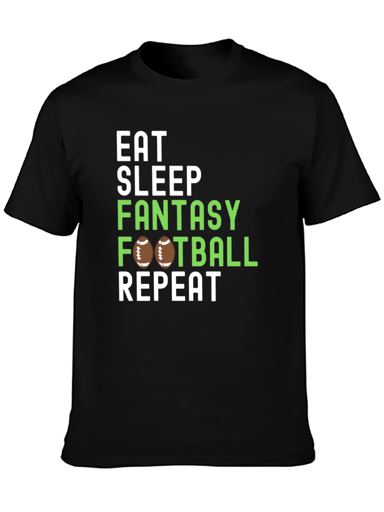 Eat Sleep Fantasy Football Repeat Graphic Tee