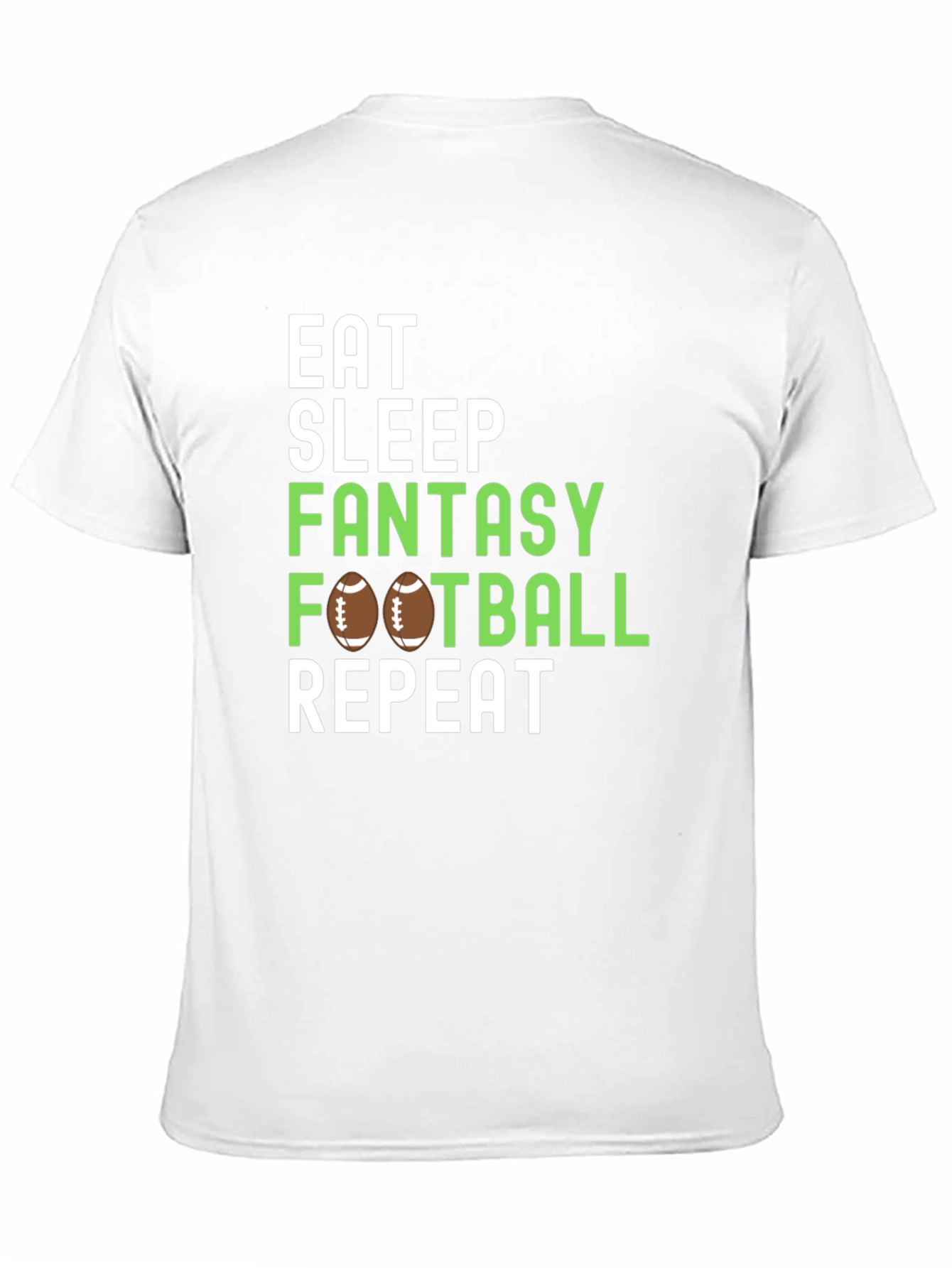 Eat Sleep Fantasy Football Repeat Graphic Tee