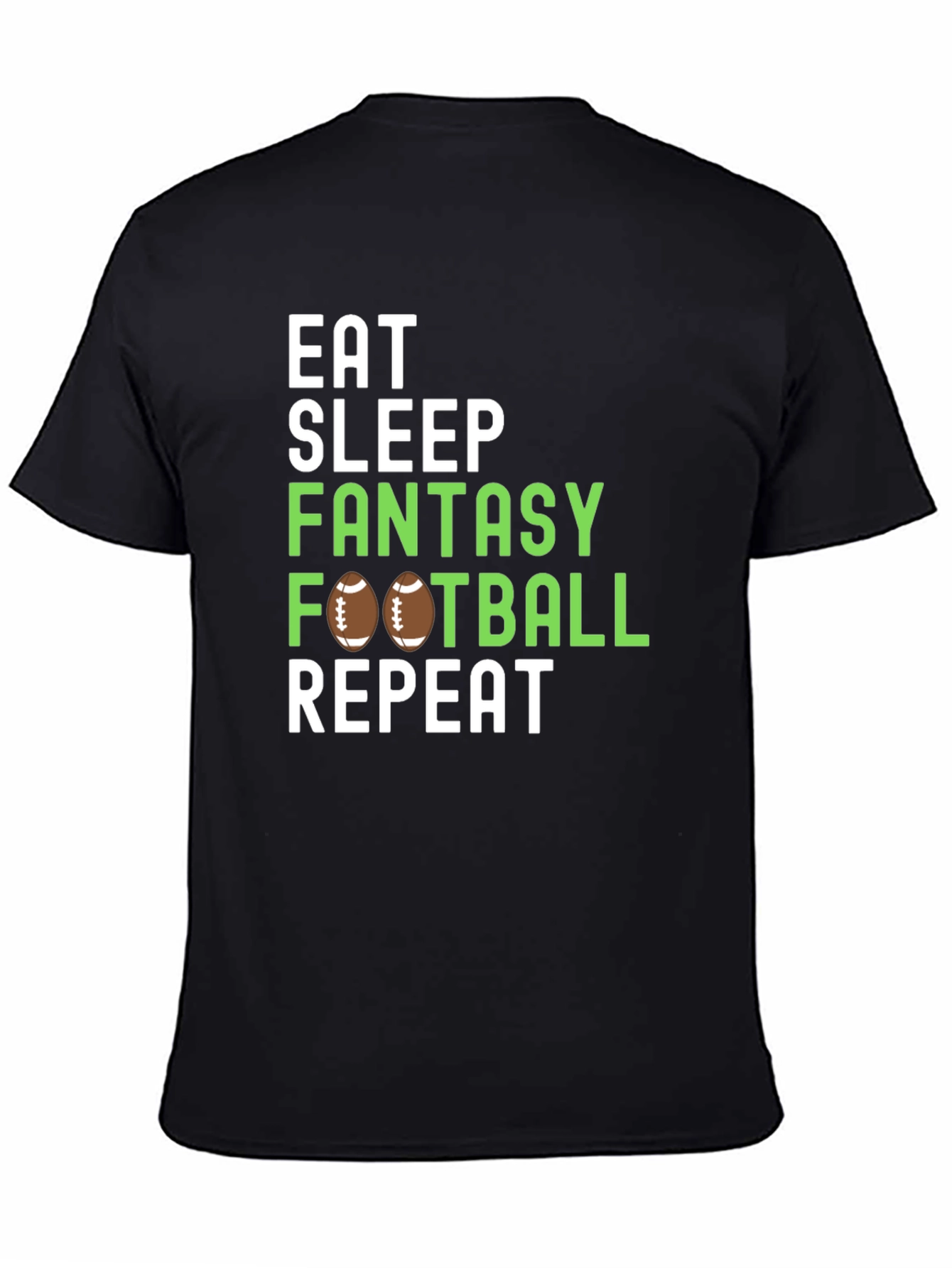 Eat Sleep Fantasy Football Repeat Graphic Tee