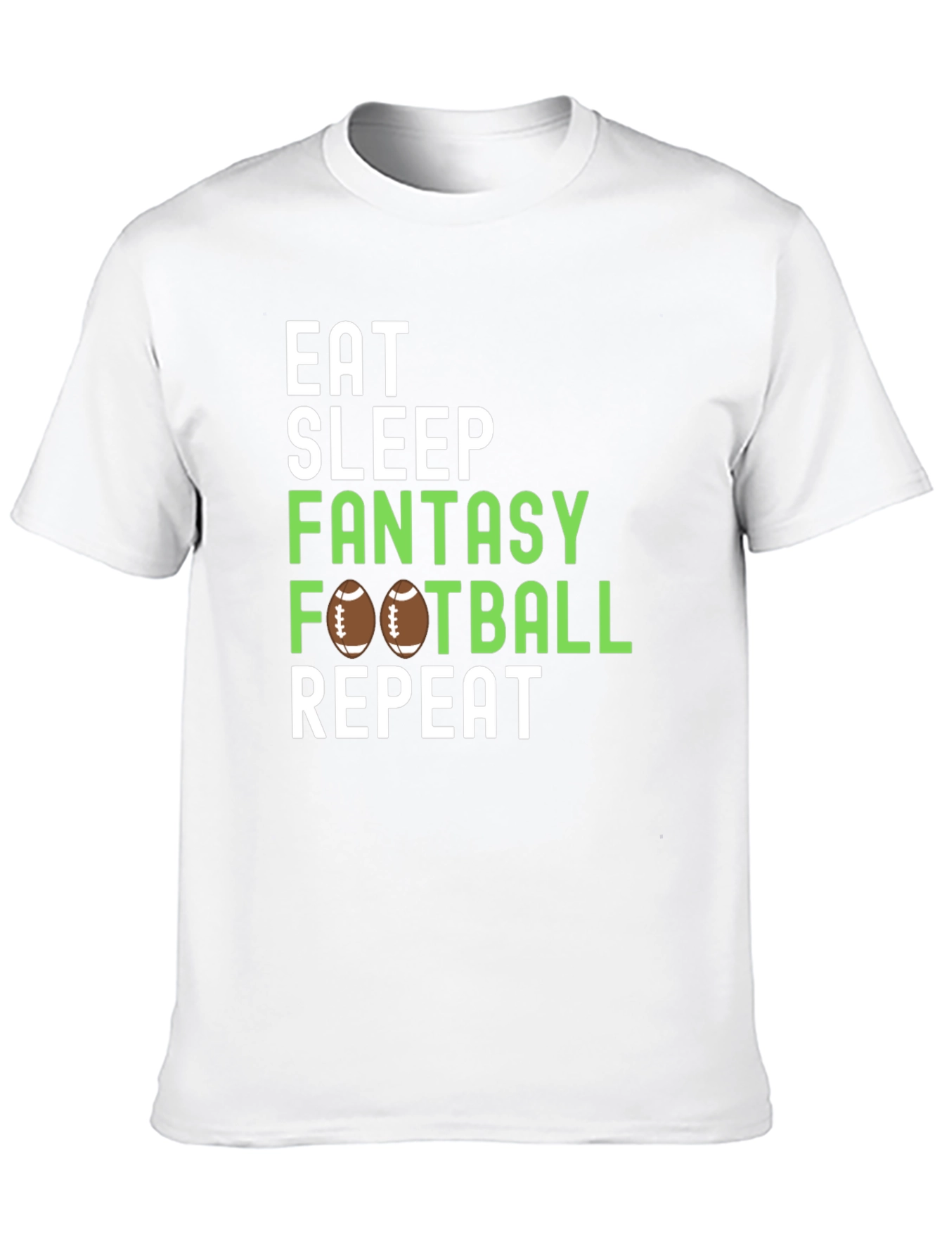 Eat Sleep Fantasy Football Repeat Graphic Tee