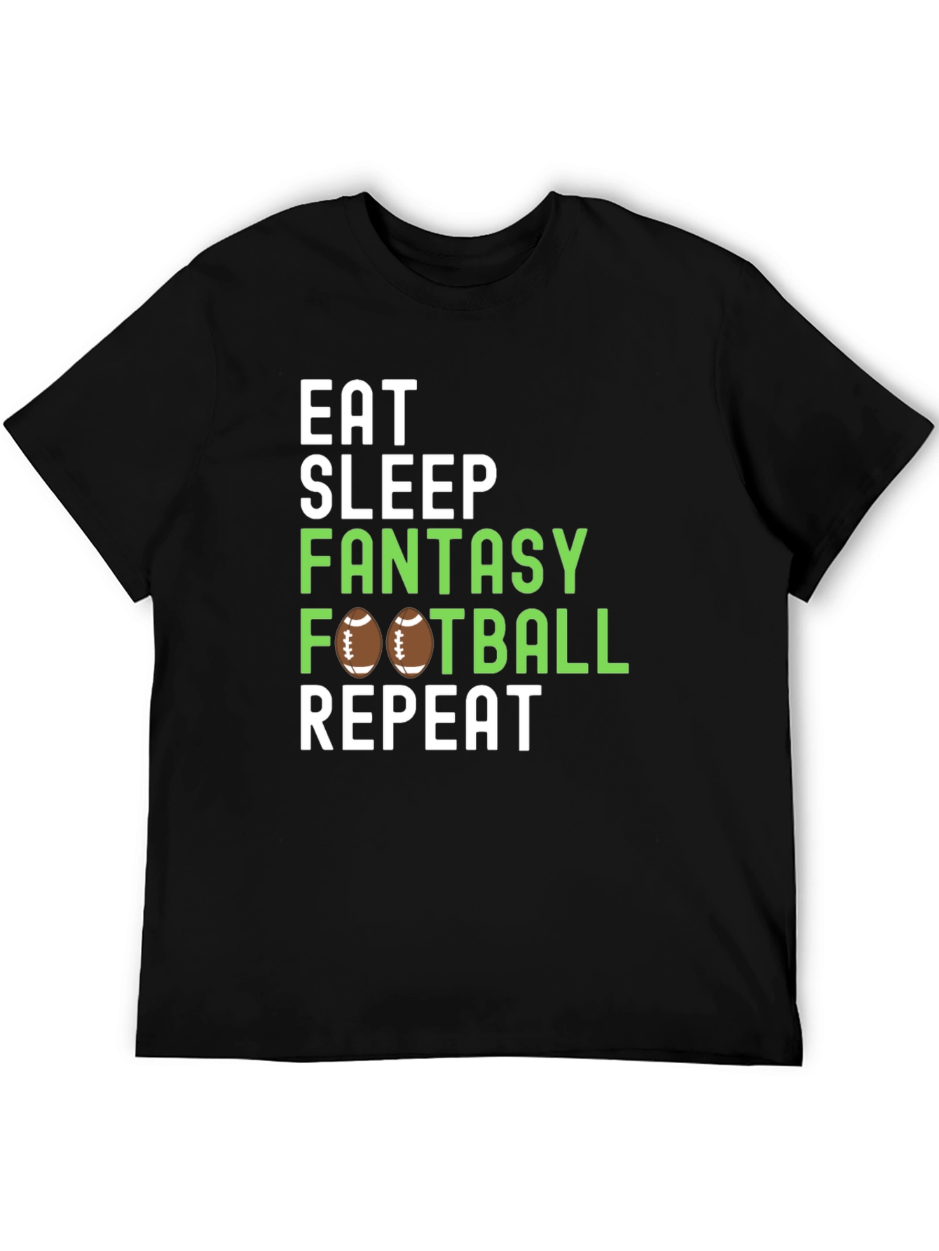 Eat Sleep Fantasy Football Repeat Graphic Tee