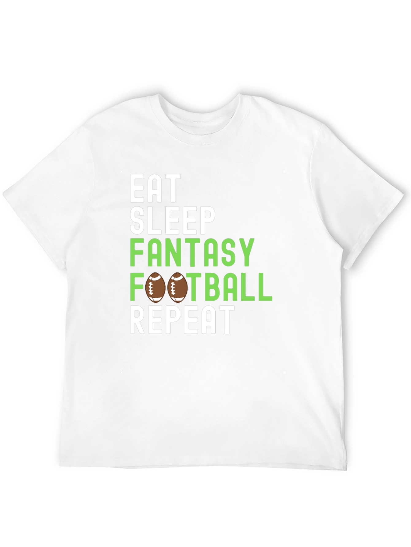 Eat Sleep Fantasy Football Repeat Graphic Tee