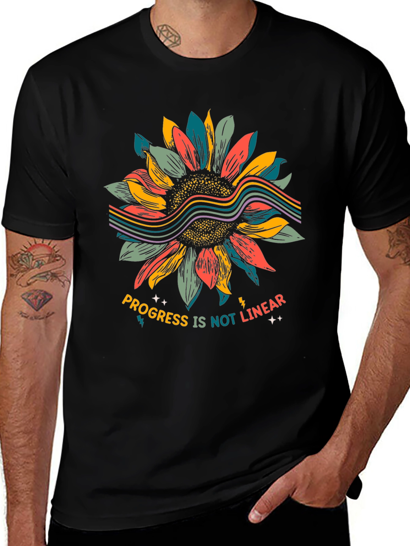 Progress Not Linear Sunflower Graphic Tee