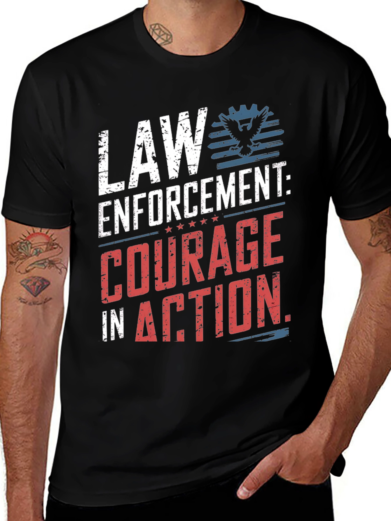 Law Enforcement Courage in Action Graphic T-Shirt